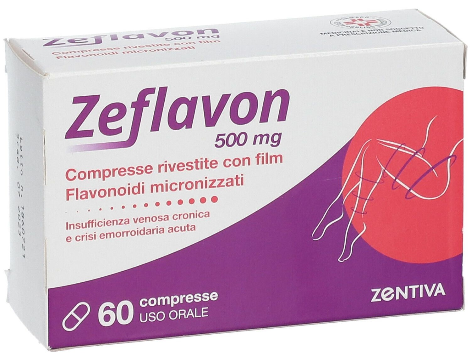 Zeflavon 500 mg compresse rivestite con film flavonoidi micronizzati, come diosmina e altri flavonoidi espressi come esperidina
