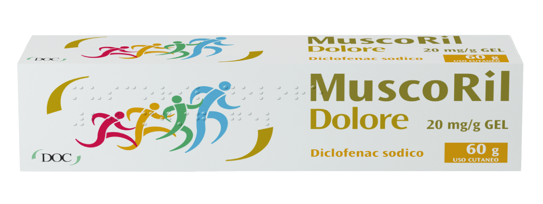 Muscoril dolore 20 mg/g gel diclofenac, corrispondente a diclofenac sodico (come diclofenac dietilammina)