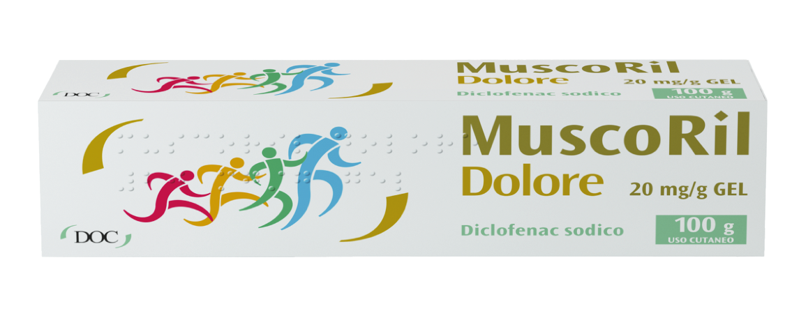 Muscoril dolore 20 mg/g gel diclofenac, corrispondente a diclofenac sodico (come diclofenac dietilammina)