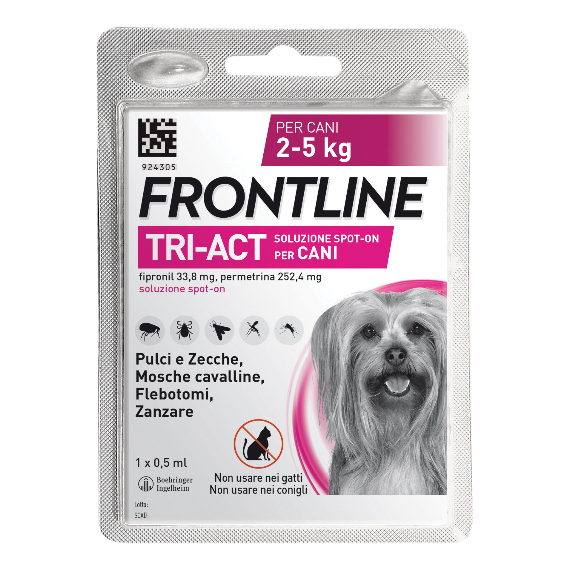 Frontline tri-act*1pip 2-5kg