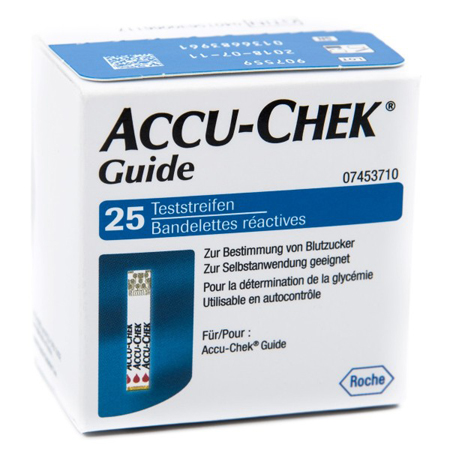 Accu-chek guide 25 strips retail strisce per la misurazione della glicemia accu-chek guide 25 pezzi cod retail