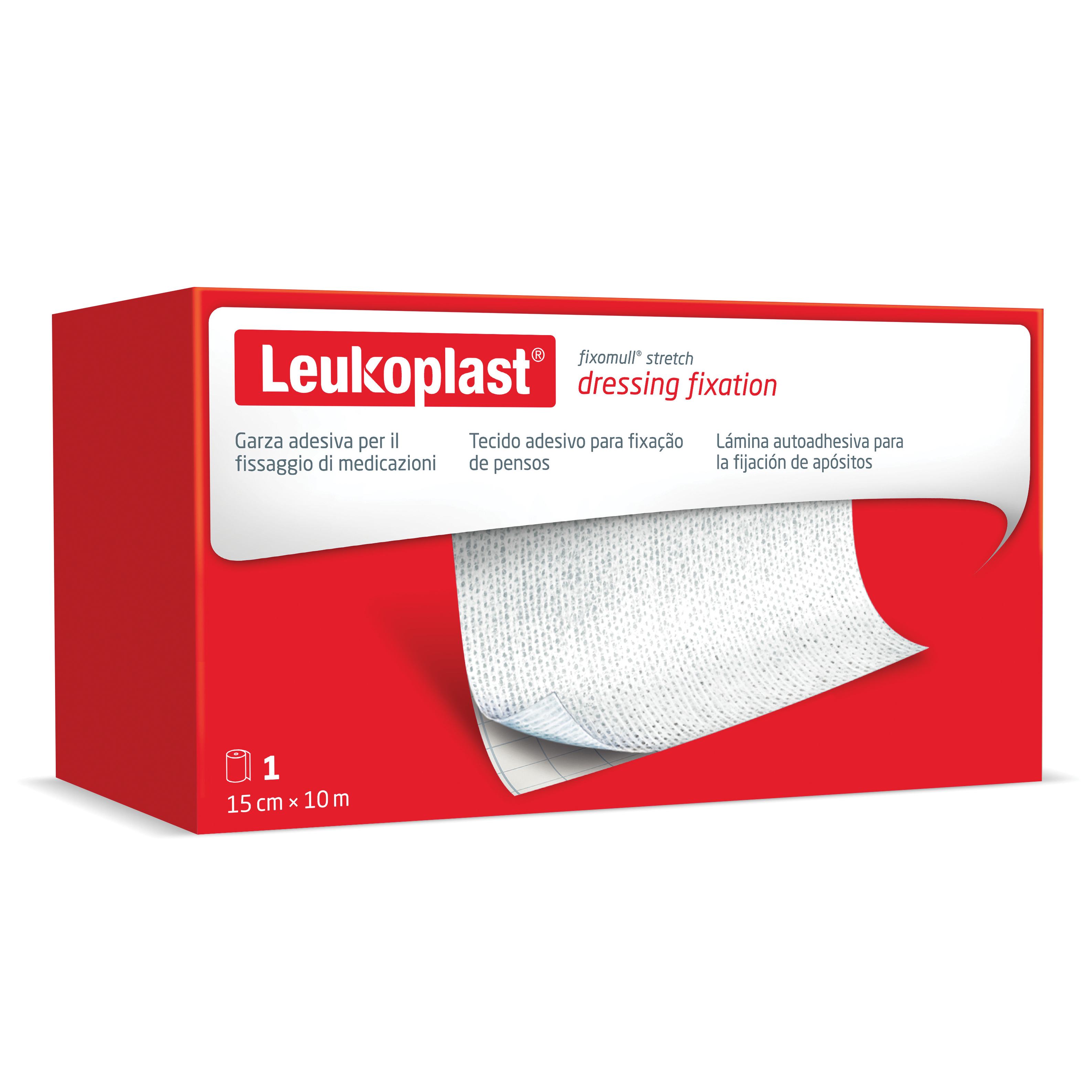 Fascia autoadesiva ipoallergenica fissaggio cateteri fixomull stretch supporto in poliestere non tessuto bianco massa in policarbonato senza resine e