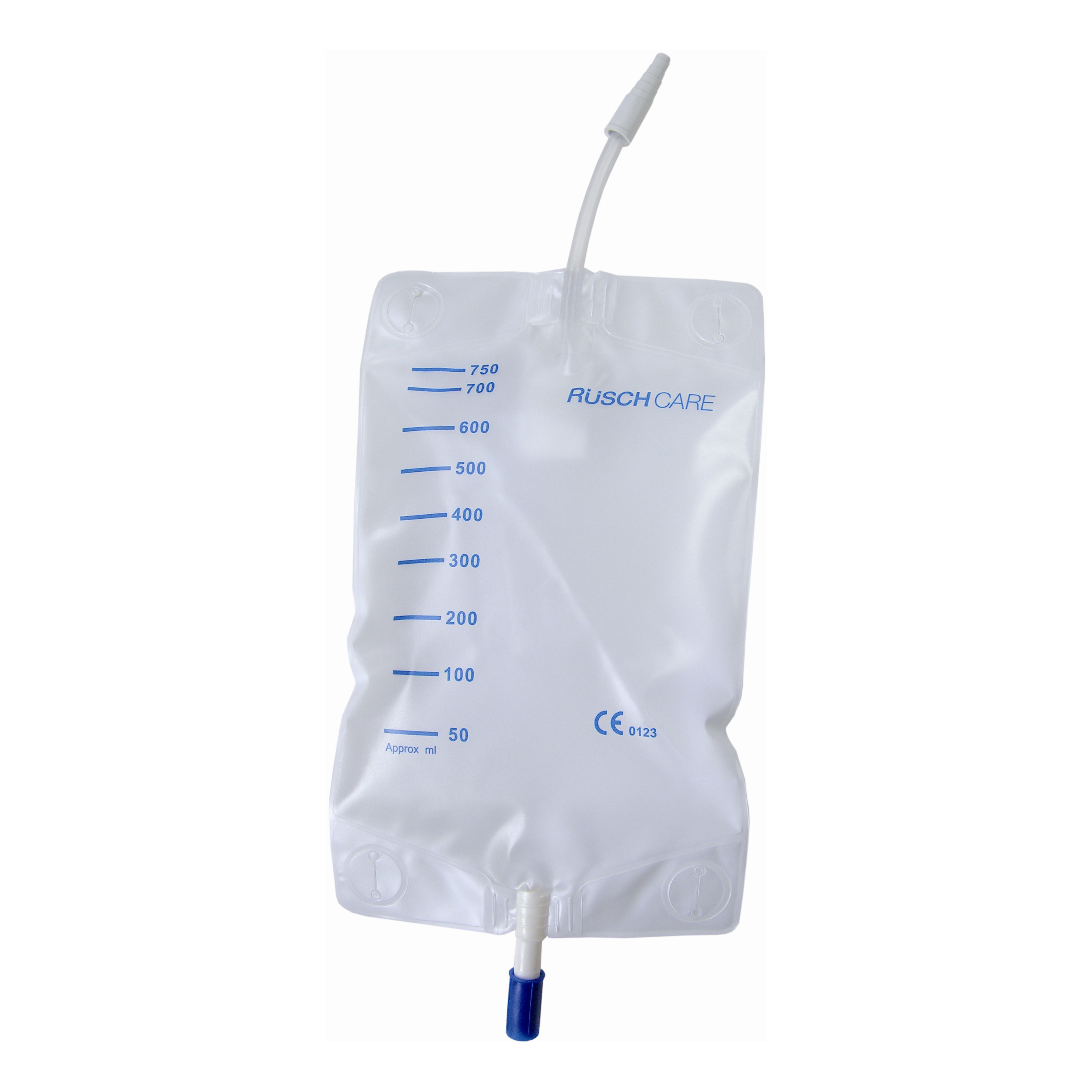 Sacca di drenaggio gamba per incontinenza standard in pvc con tubo di raccordo diritto 30cm rubinetto di scarico e valvoalvola antireflusso capienza 7