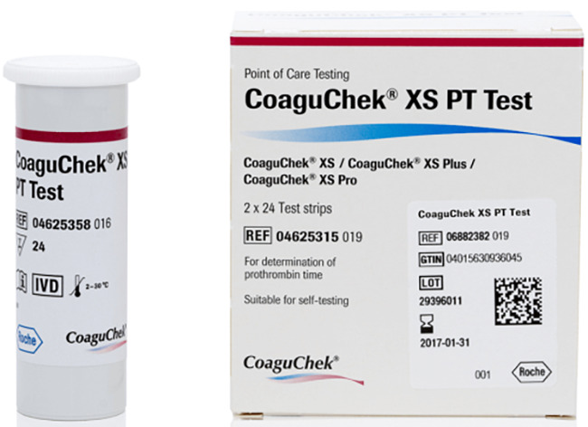 Strisce reattive per apparecchio utodiagnostico coaguchek xs pt test 2x24 pezzi