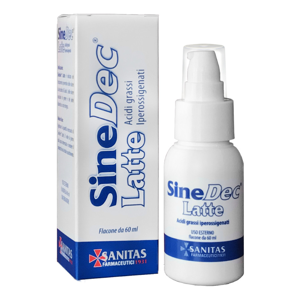 Emulsione profumata contenente olio ossigenato per prevenzione e medicazione delle ulcere da decubito di grado i su pelle integra sinedec latte 60ml