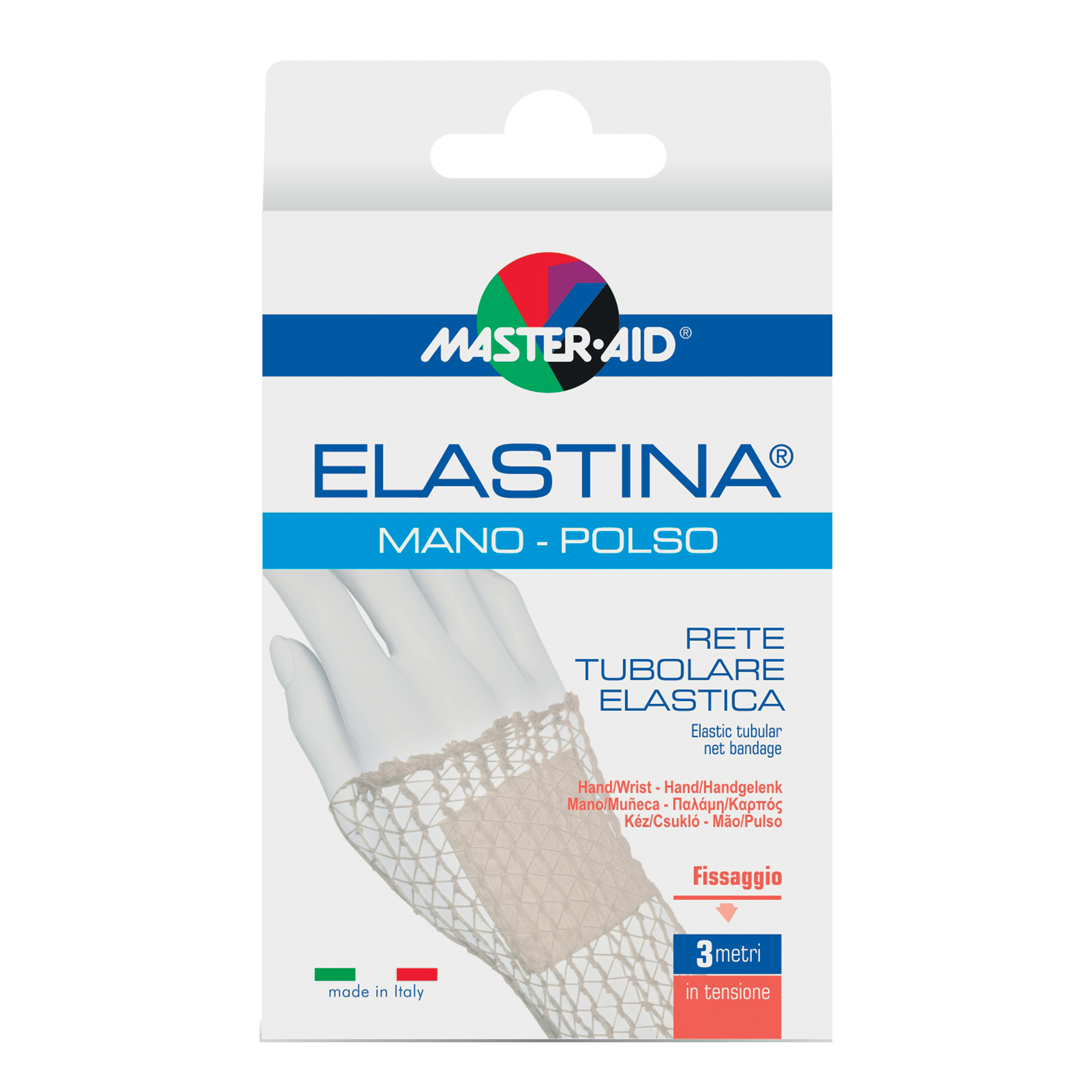 Rete tubolare elastica ipoallergenica master-aid elastina mano/polso 3 mt in tensione calibro 3 cm