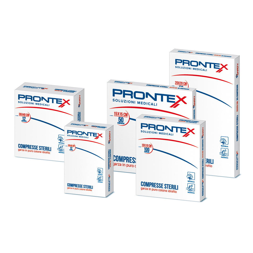 Prontex garza compressa 12/8 18x40cm 12 pezzi
