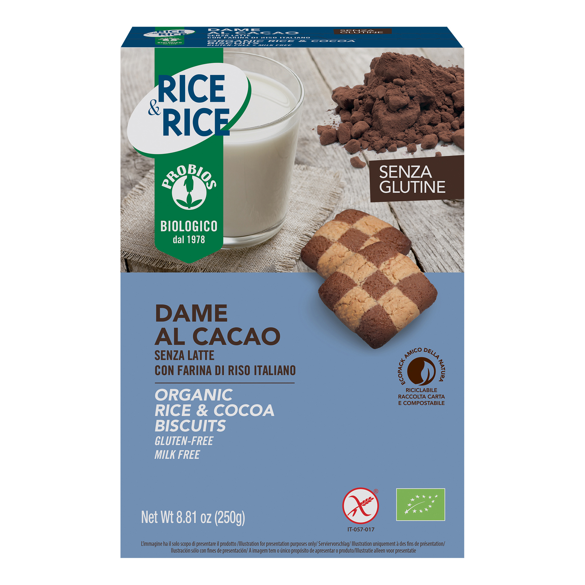 Rice&rice dame di riso con cacao senza latte 250 g