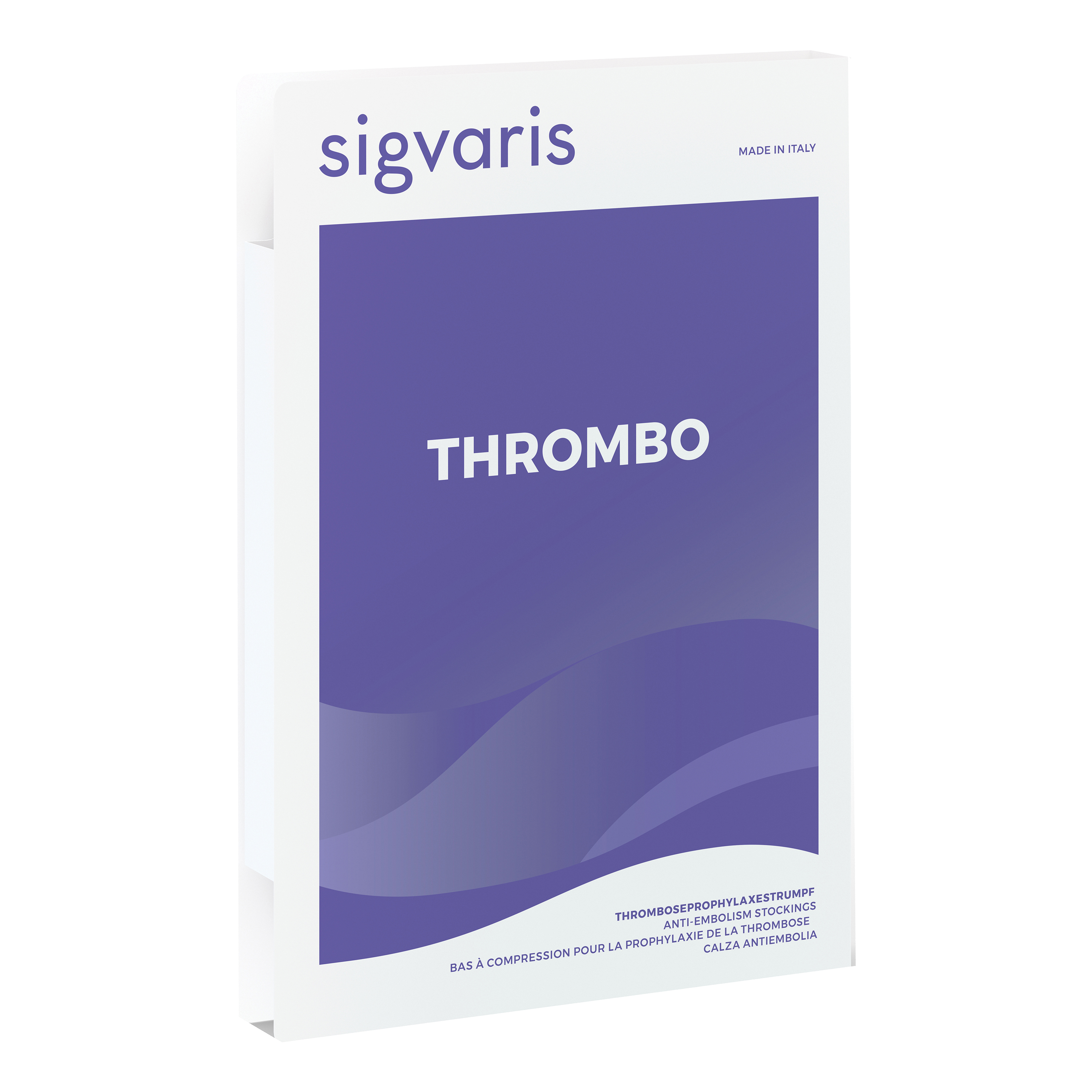 Sigvaris thrombo monocollant lungo punta aperta bianco m