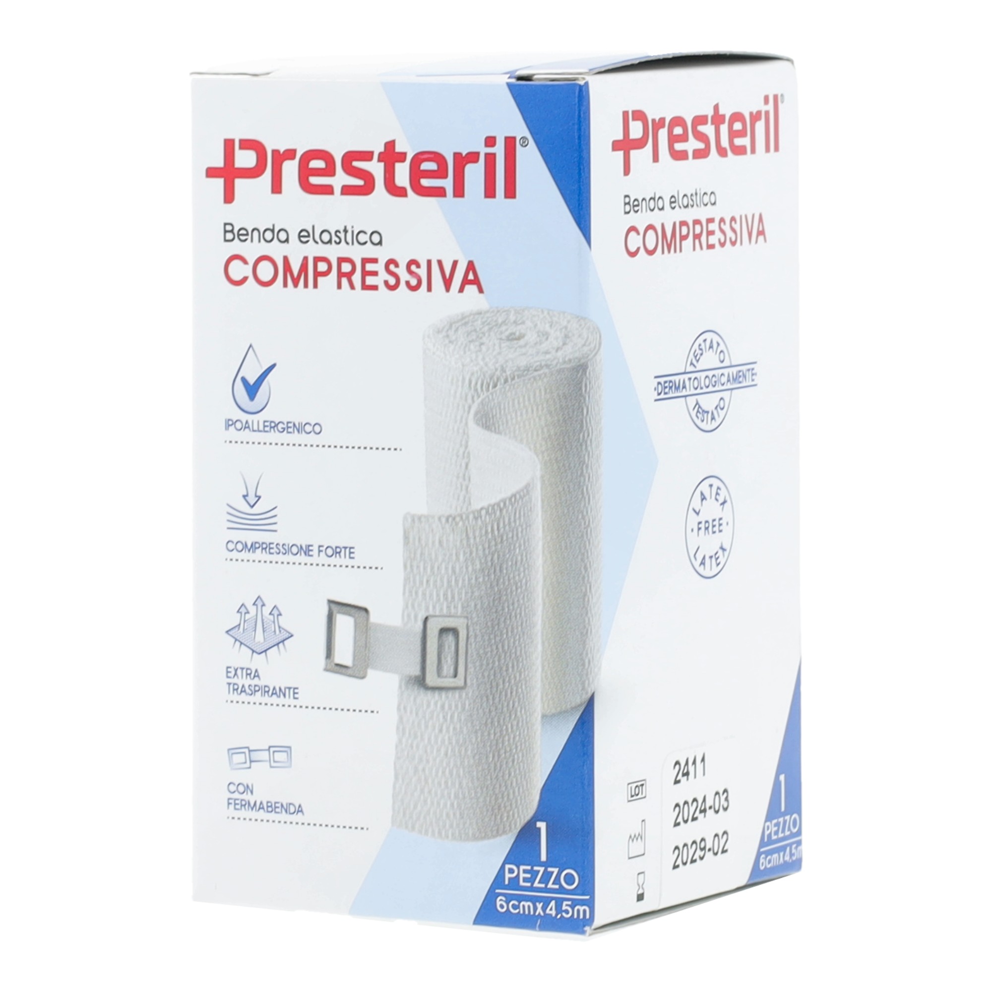 Benda medipresteril compressione forte m4,5x6cm tesi
