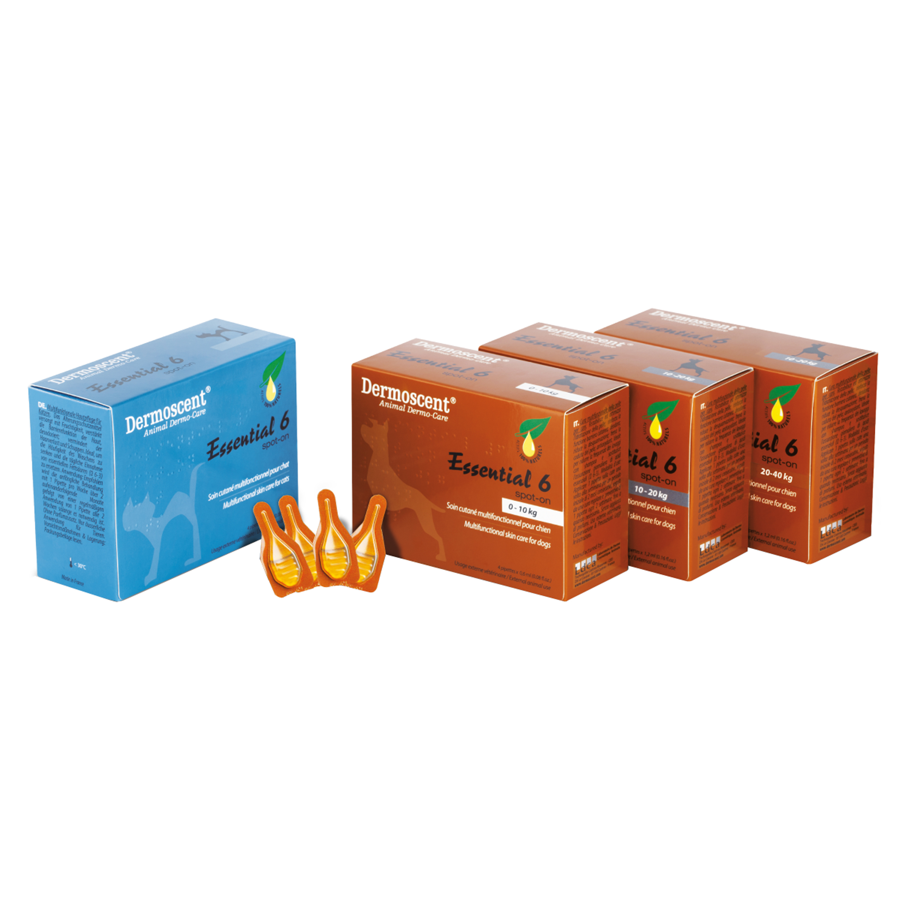 Essential 6 spot on cane 10/20 kg 4 pipette 1,2 ml