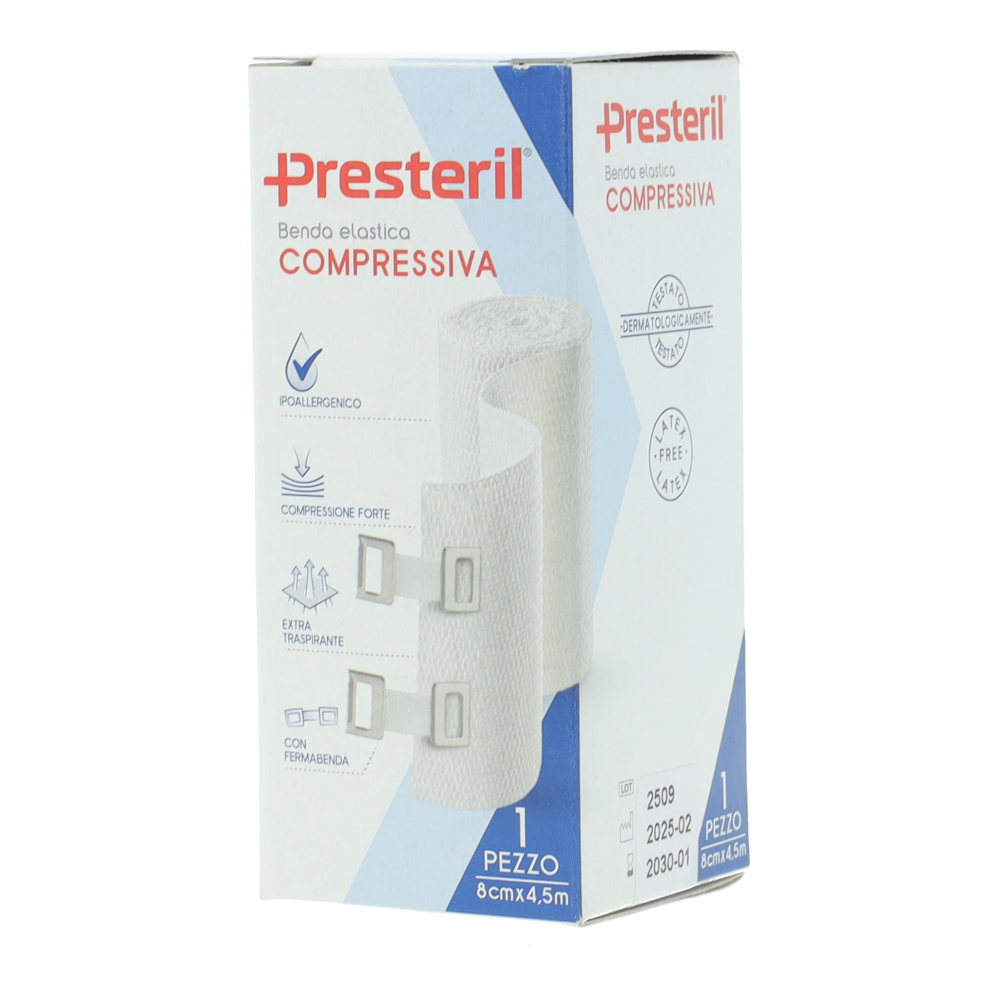 Benda medipresteril compressione forte m4,5x8cm tesi
