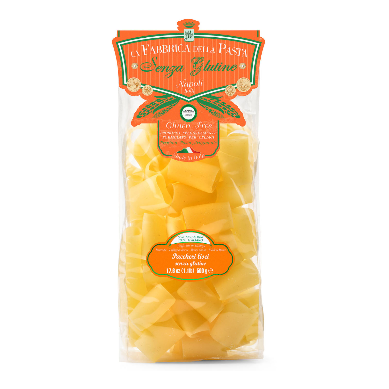 Paccheri lisci pasta senza glutine 500 g
