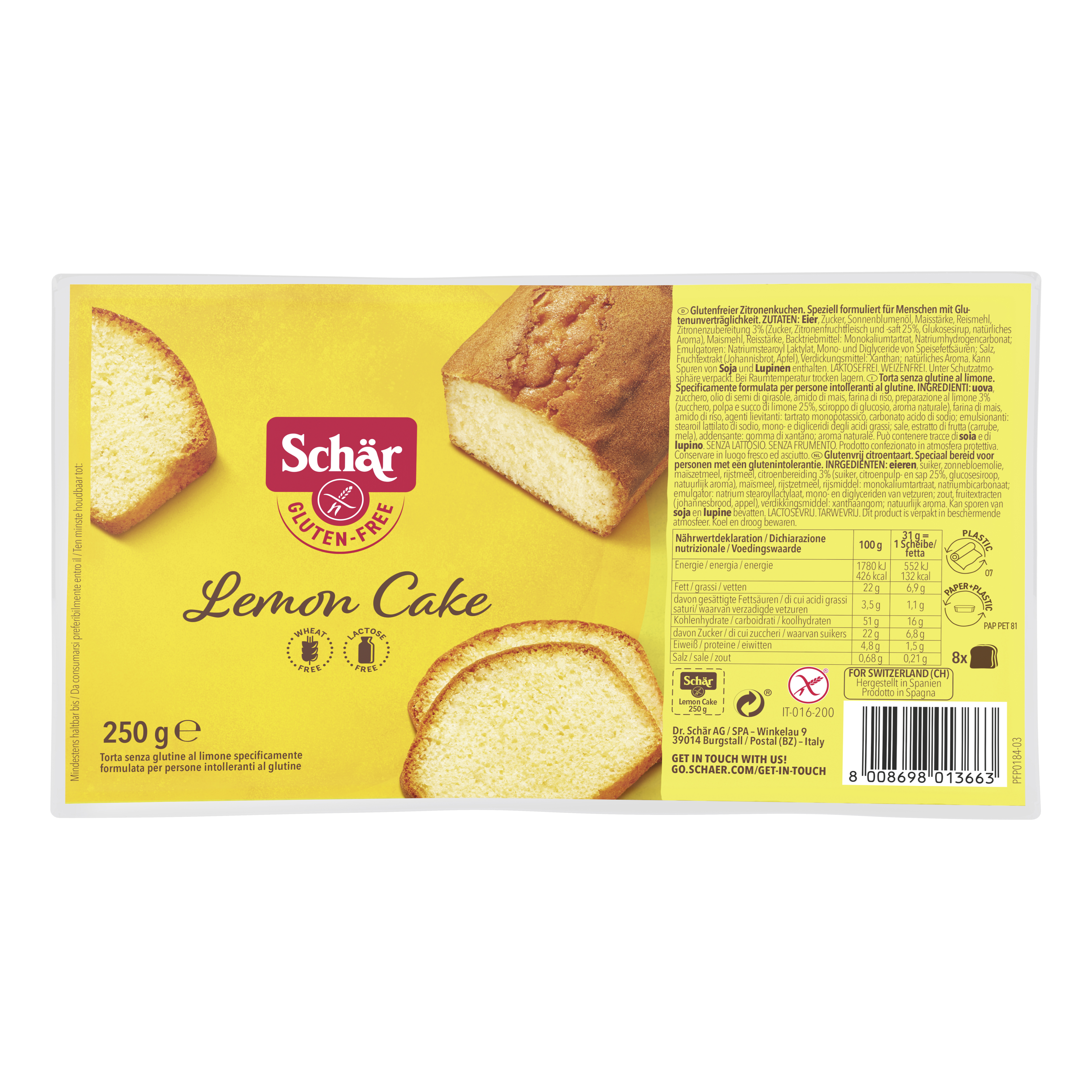Schar lemon cake 250 g