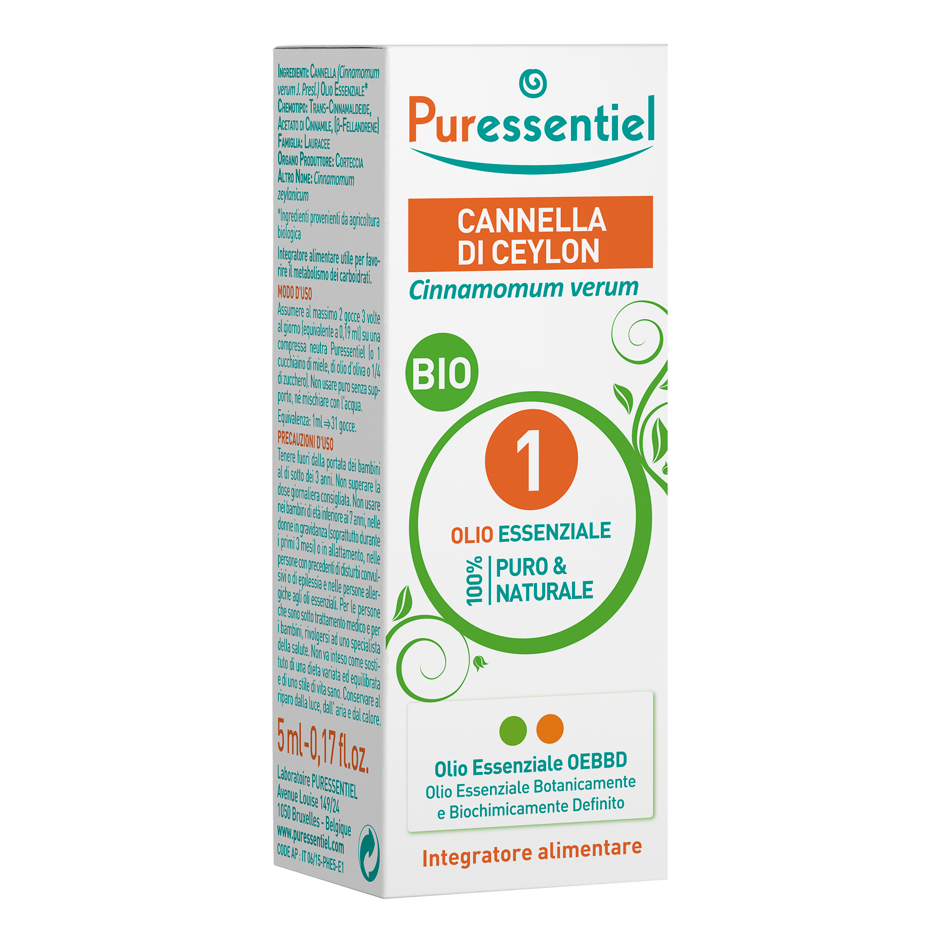 Puressentiel cannella ceylon olio essenziale bio 5 ml