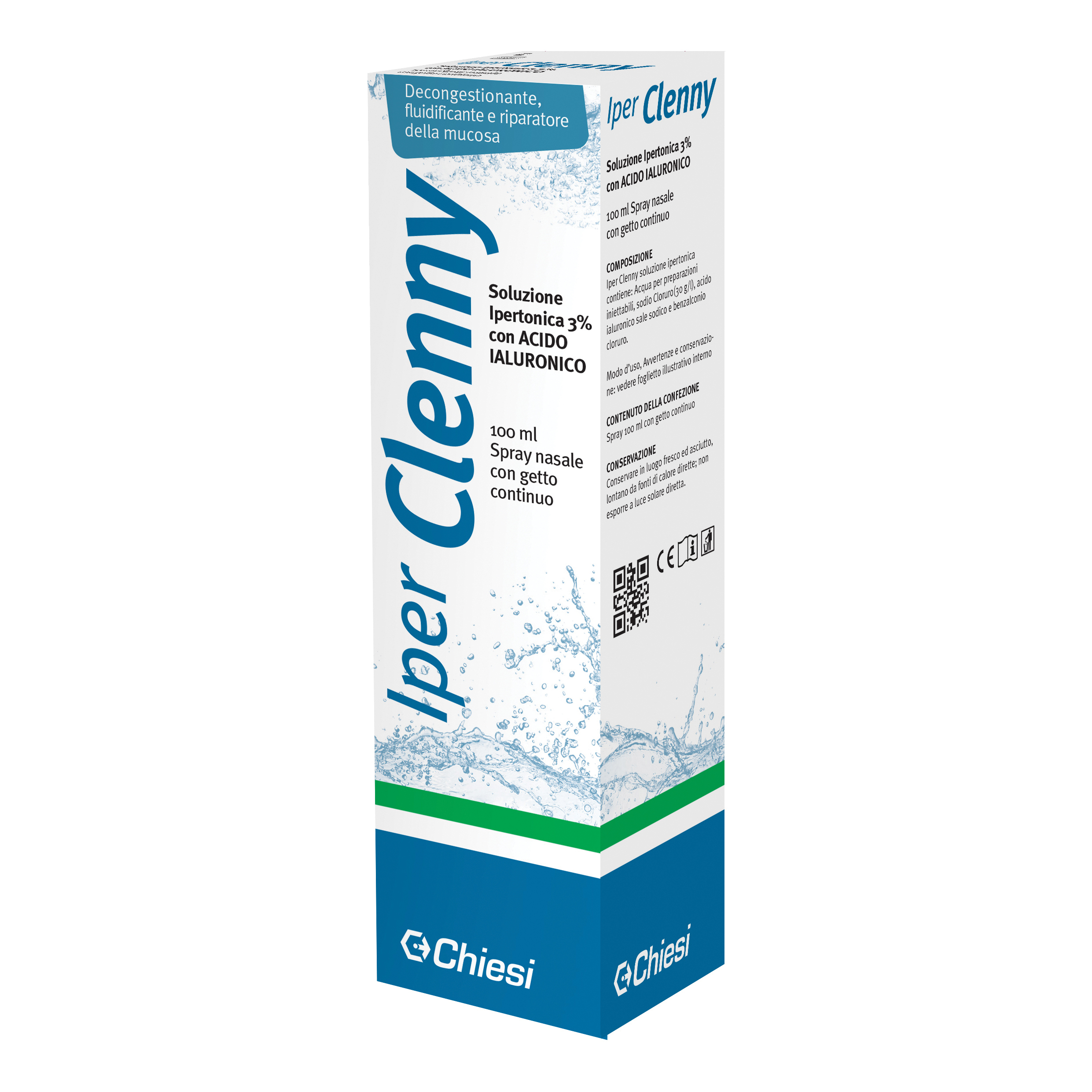 Iper clenny spray nasale erogazione continua soluzione ipertonica con acido ialuronico 100 ml