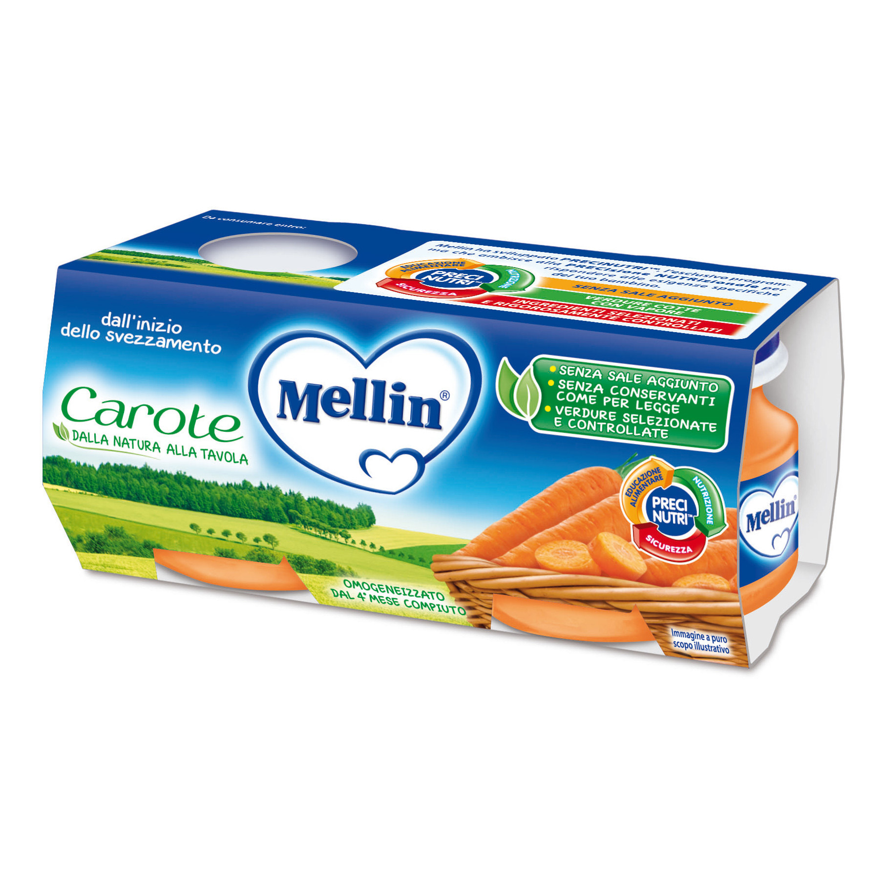 Mellin omogeneizzato carote 2 x 80 g