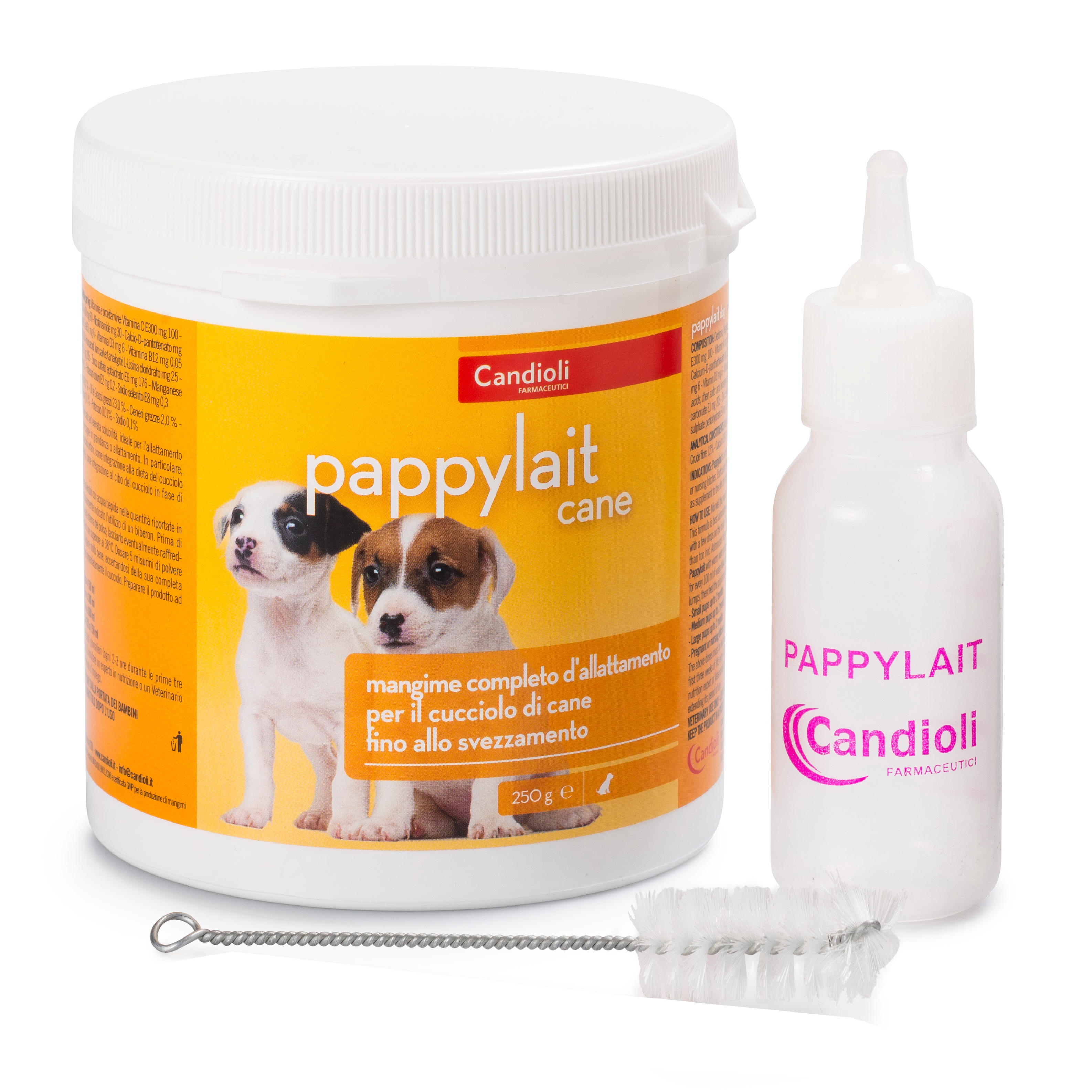 Pappylait cane barattolo 250 g con biberon