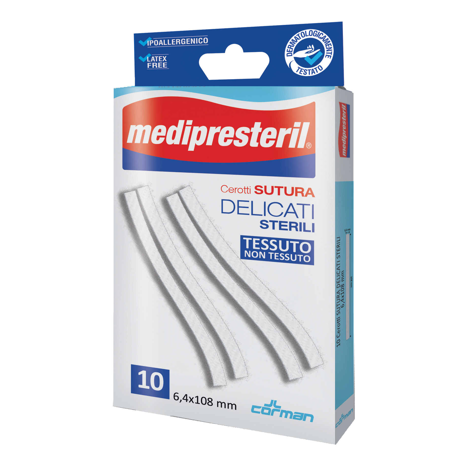 Cerotto per sutura medipresteril 6,4x108 mm 10 pezzi
