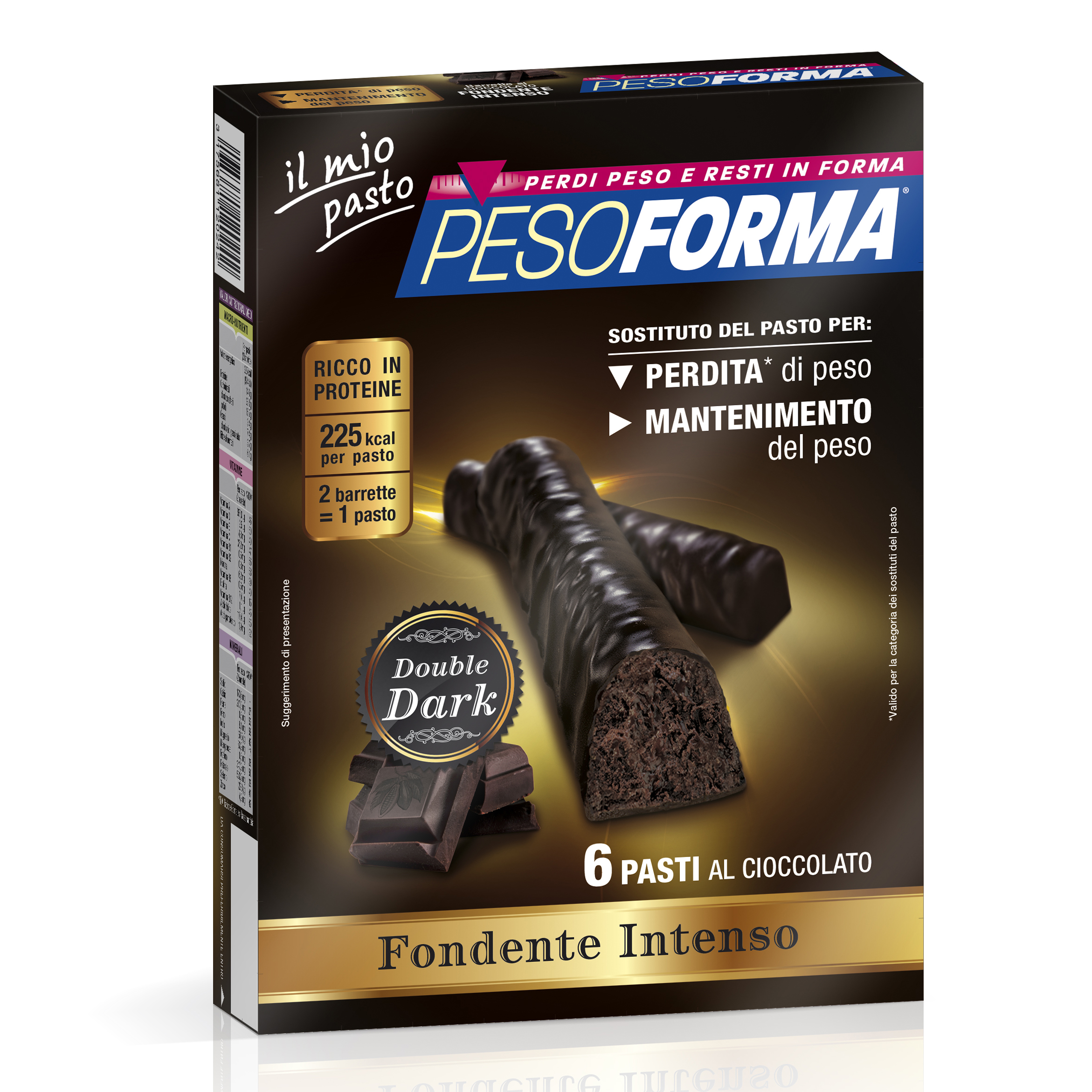 Pesoforma barretta double dark 6 pasti 12 x 31 g