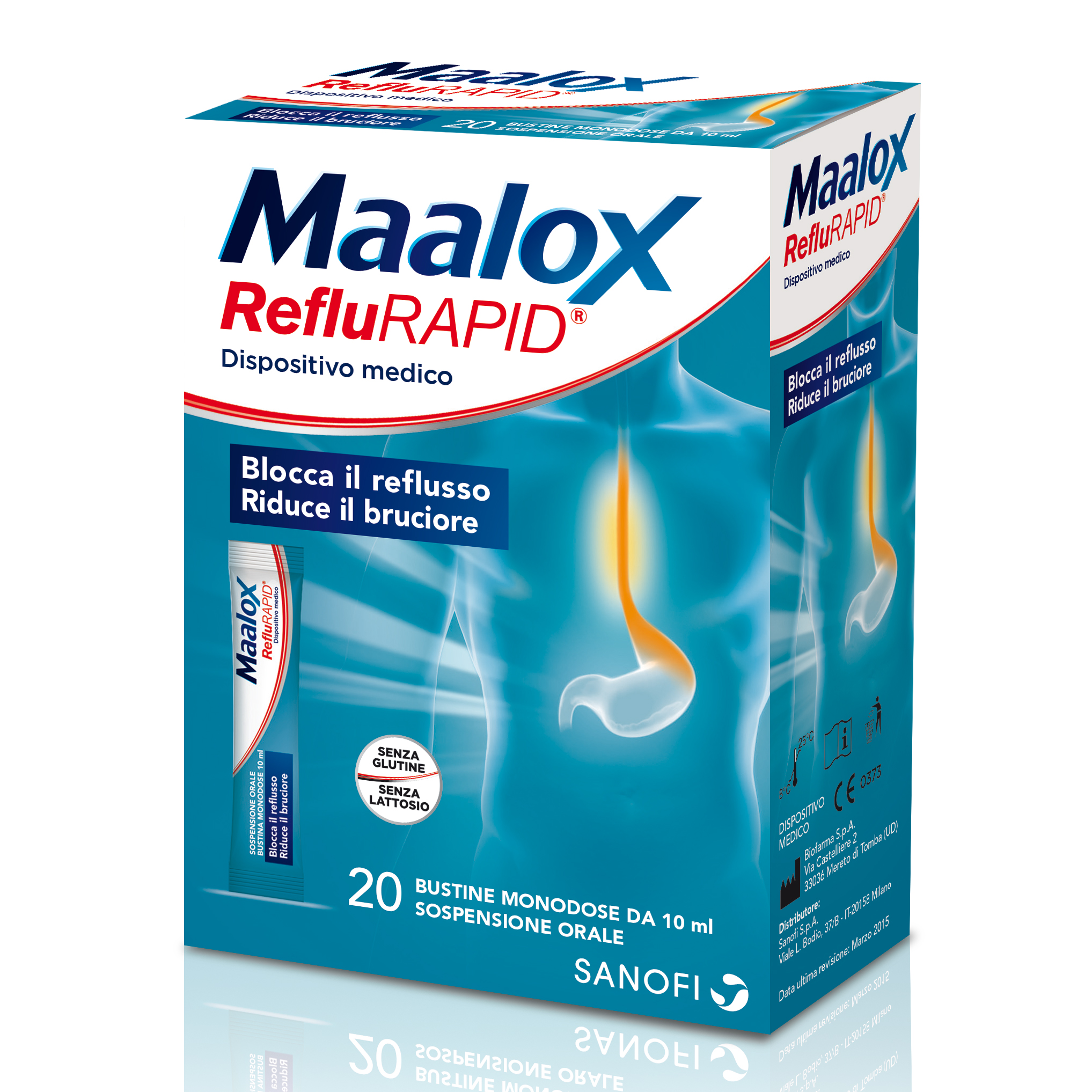 Sospensione orale maalox reflurapid 20 bustine monodose da 10 ml