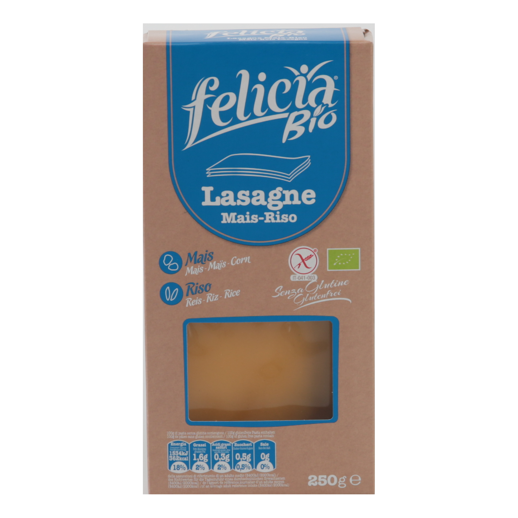 Felicia pasta biologica mais/riso lasagne 250 g