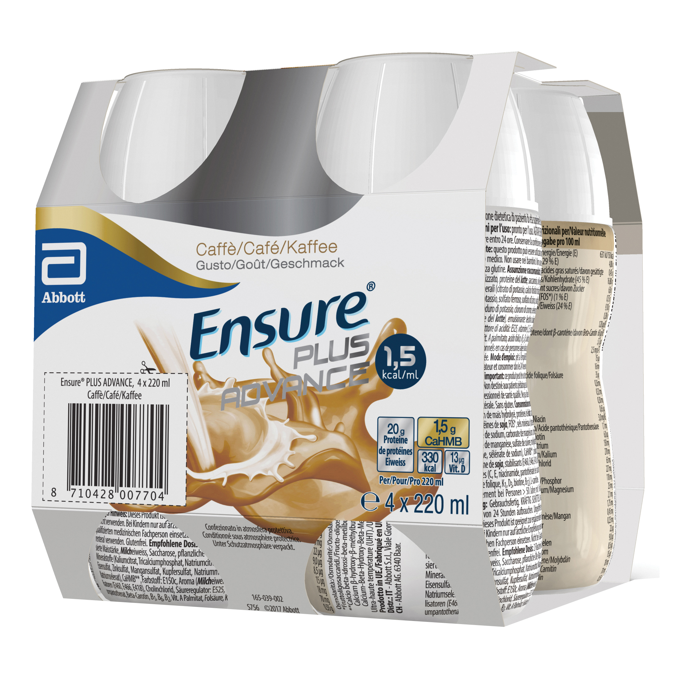Ensure plus advance caffe' 4 bottiglie da 220 ml