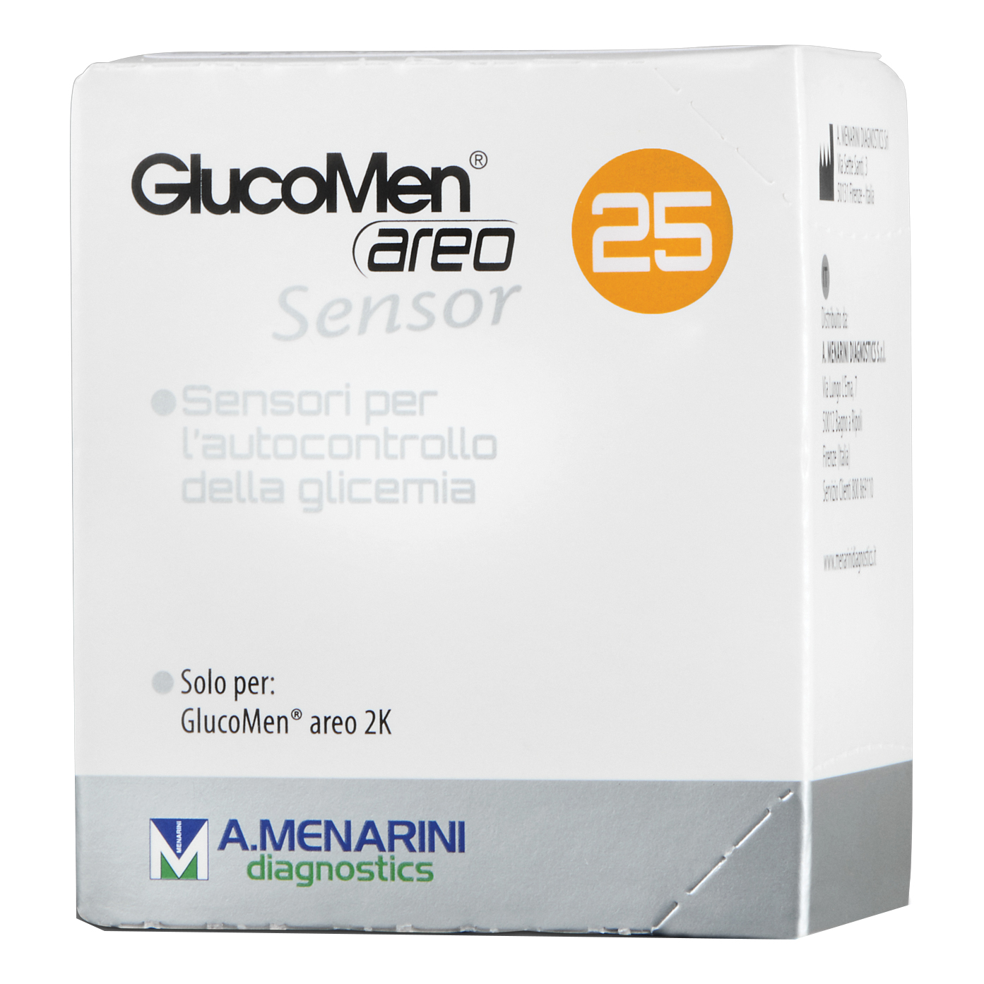 Strisce glucomen areo sensor per analisi del glucosio 25 pezzi