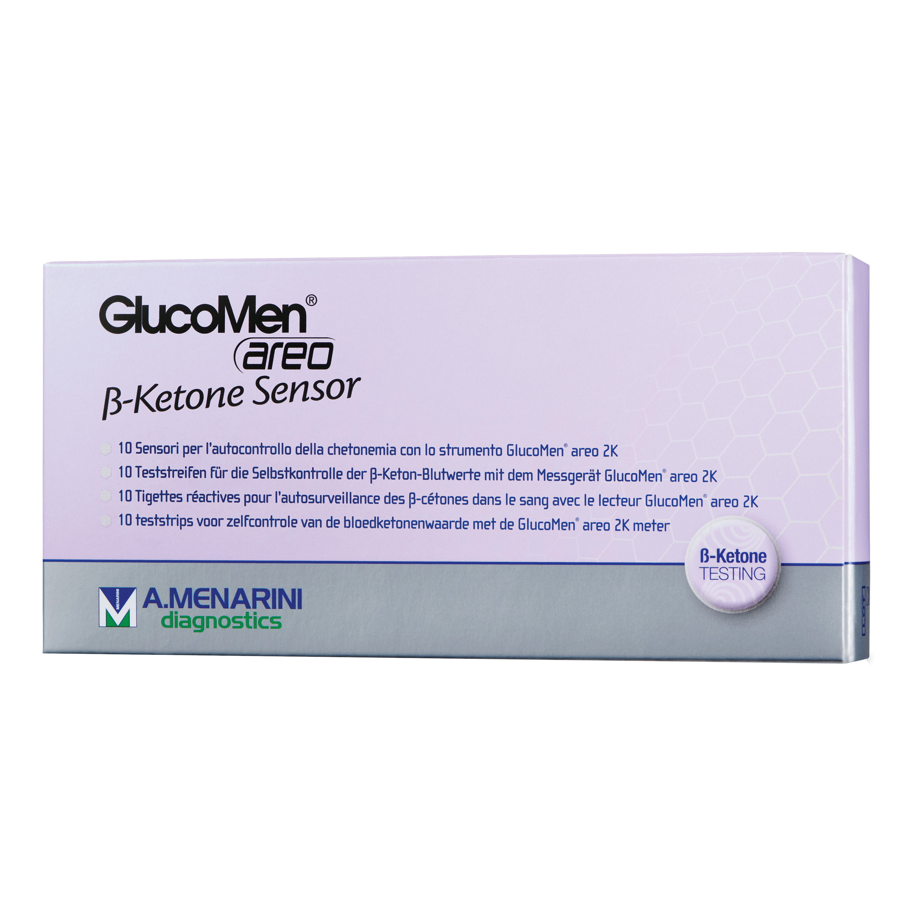 Strisce misurazione chetonemia glucomen areo b-ketone sensor 10 pezzi