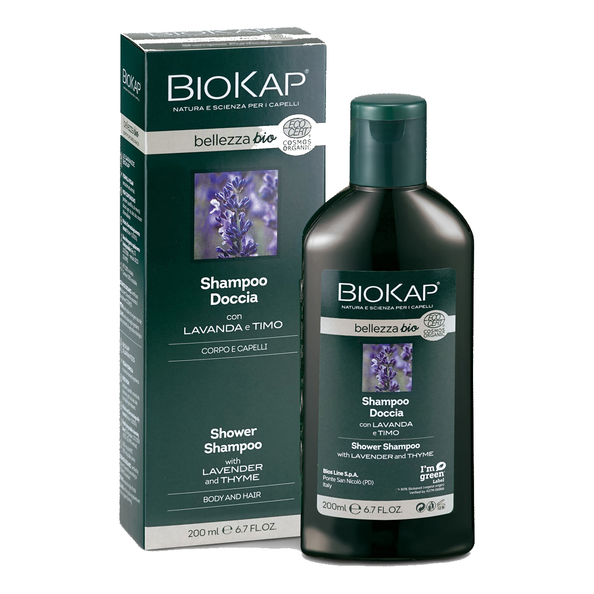 Biokap bellezza bio shampoo doccia cosmos ecocert 200 ml