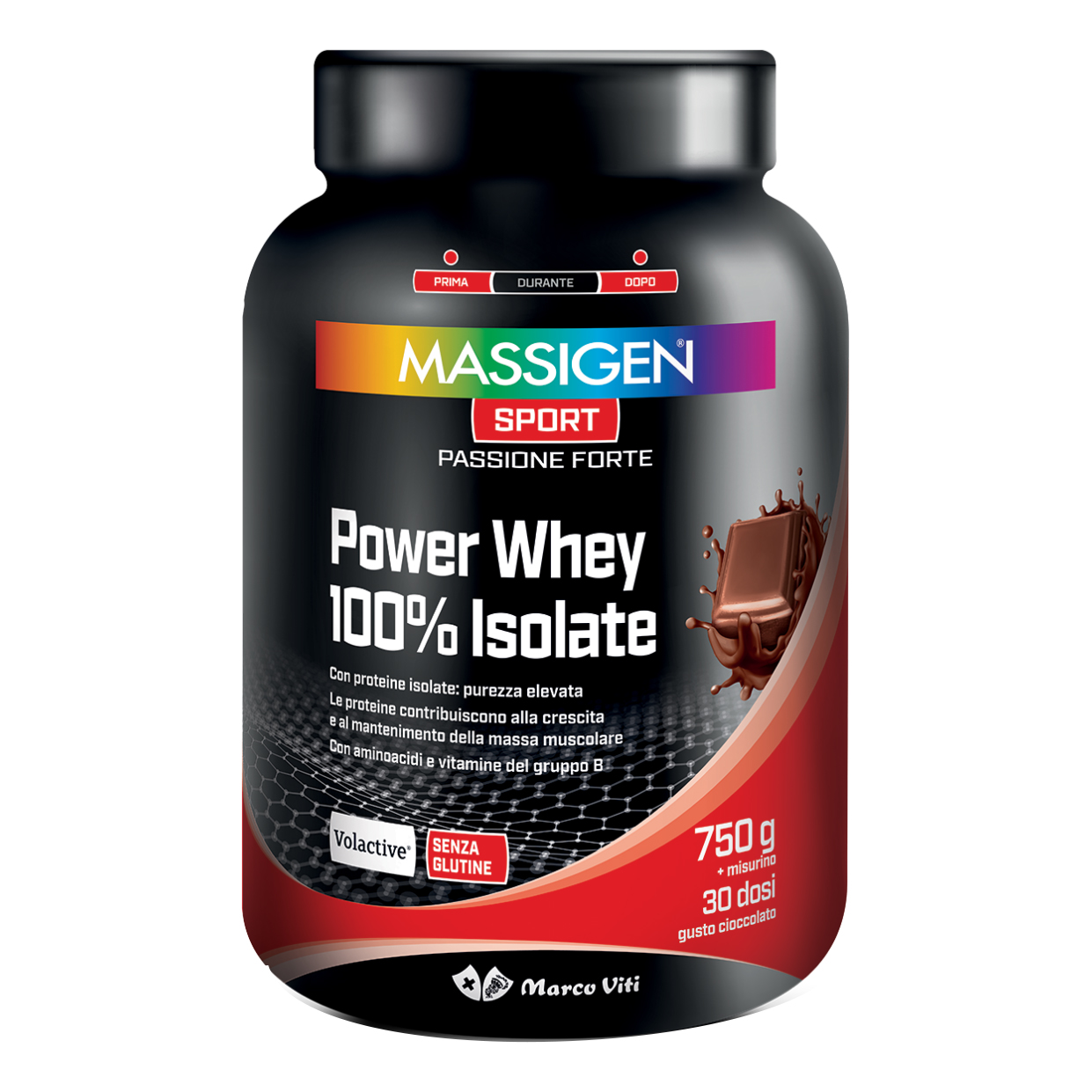 Massigen sport power whey isolate cioccolato 750 g