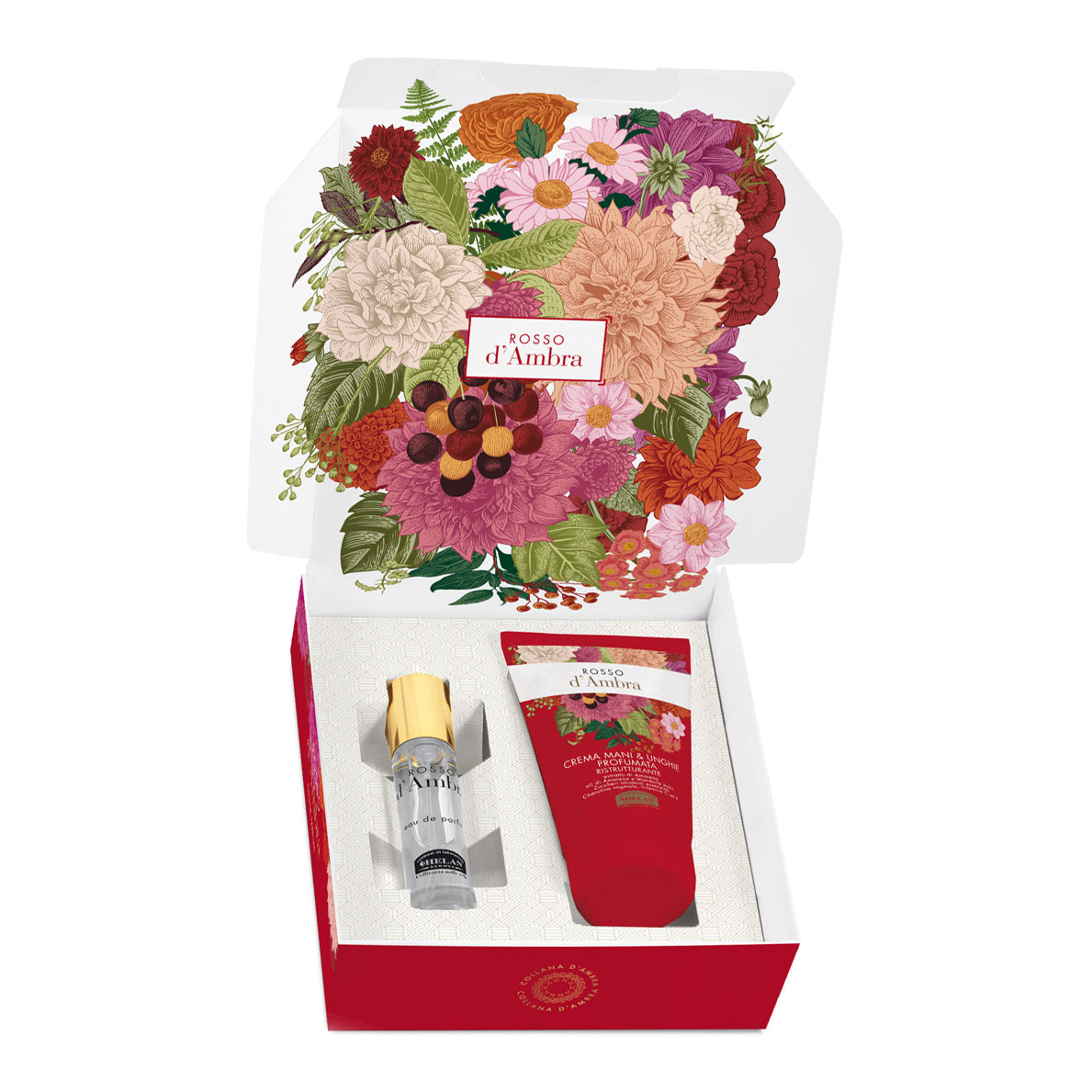 Rosso d'ambra cofanetto crema mani 50 ml + eau de parfum 10 ml