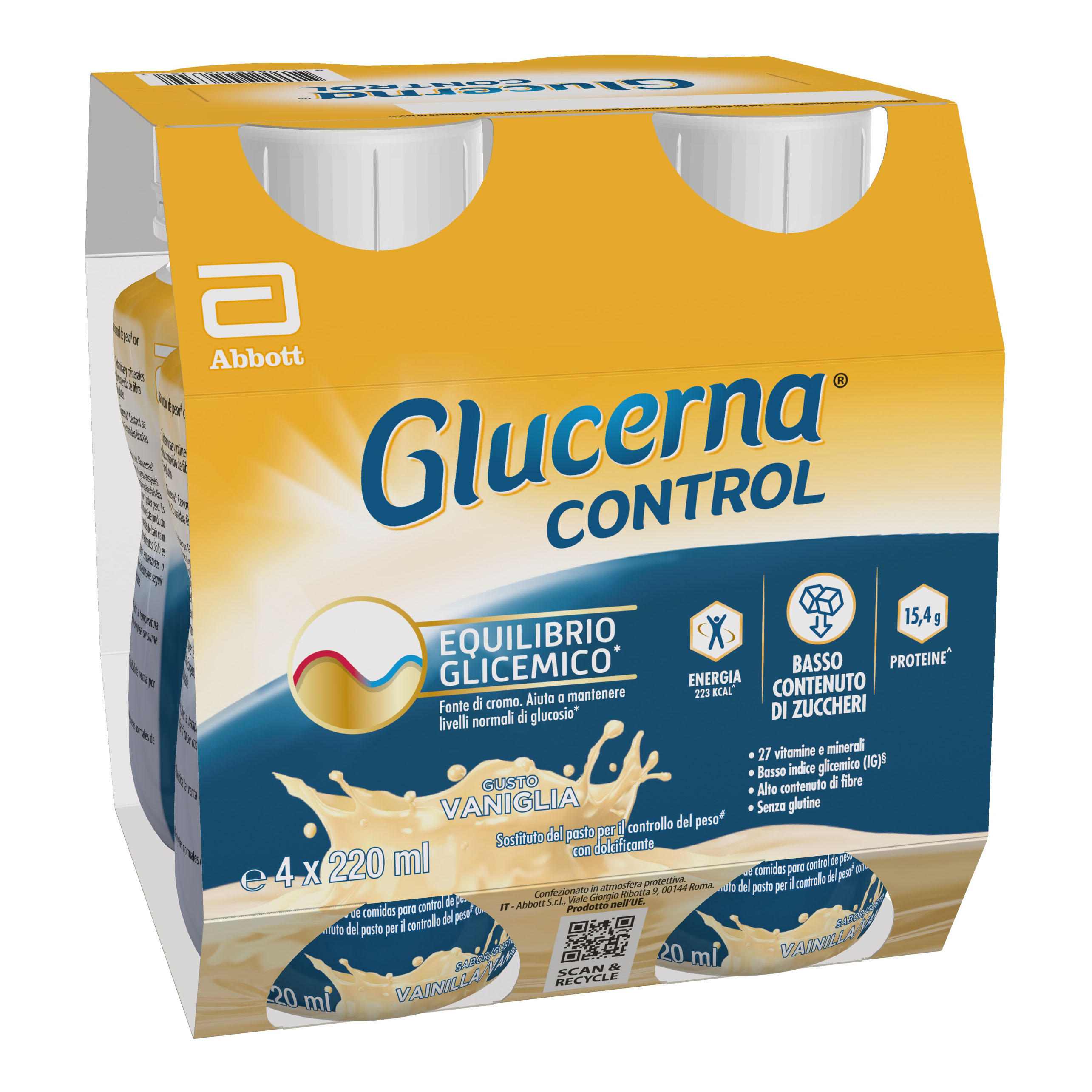 Glucerna control vaniglia 4x220 ml