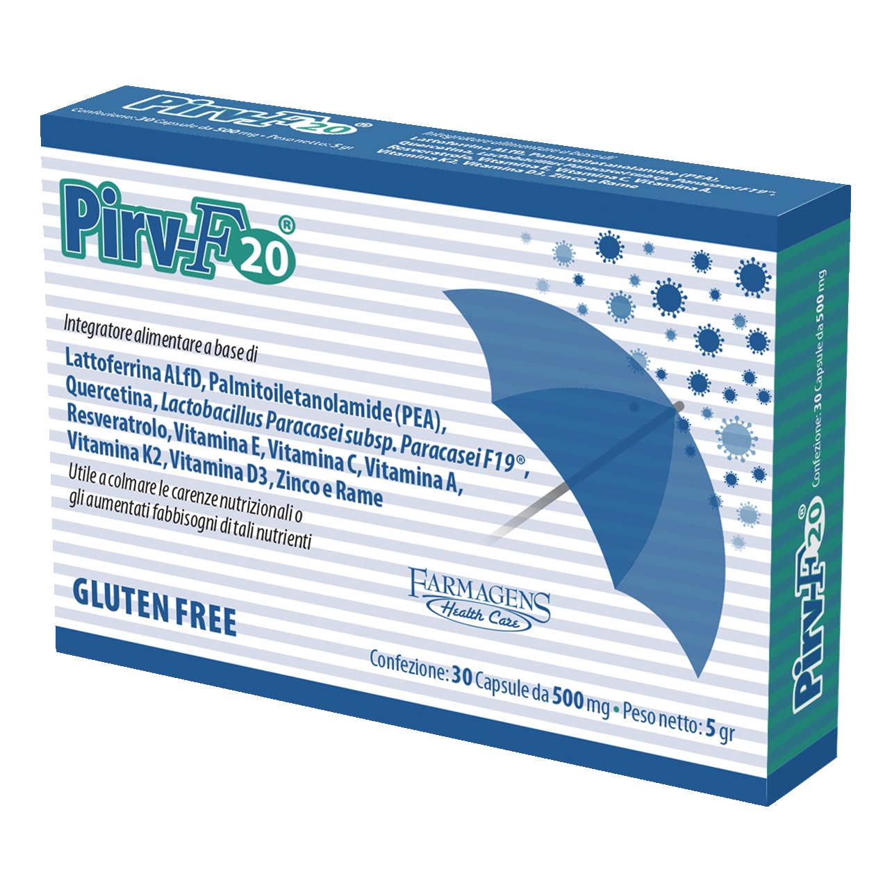 Pirv f20 30 capsule 500 mg