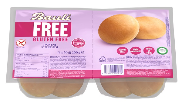 Bauli free panini morbidi 4 pezzi da 50 g
