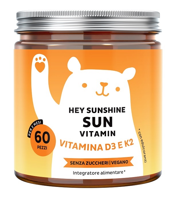 Bears with benefits hey sunshine sun vitamin con d3 60 caramelle gommose con edulcoranti senza zuccheri