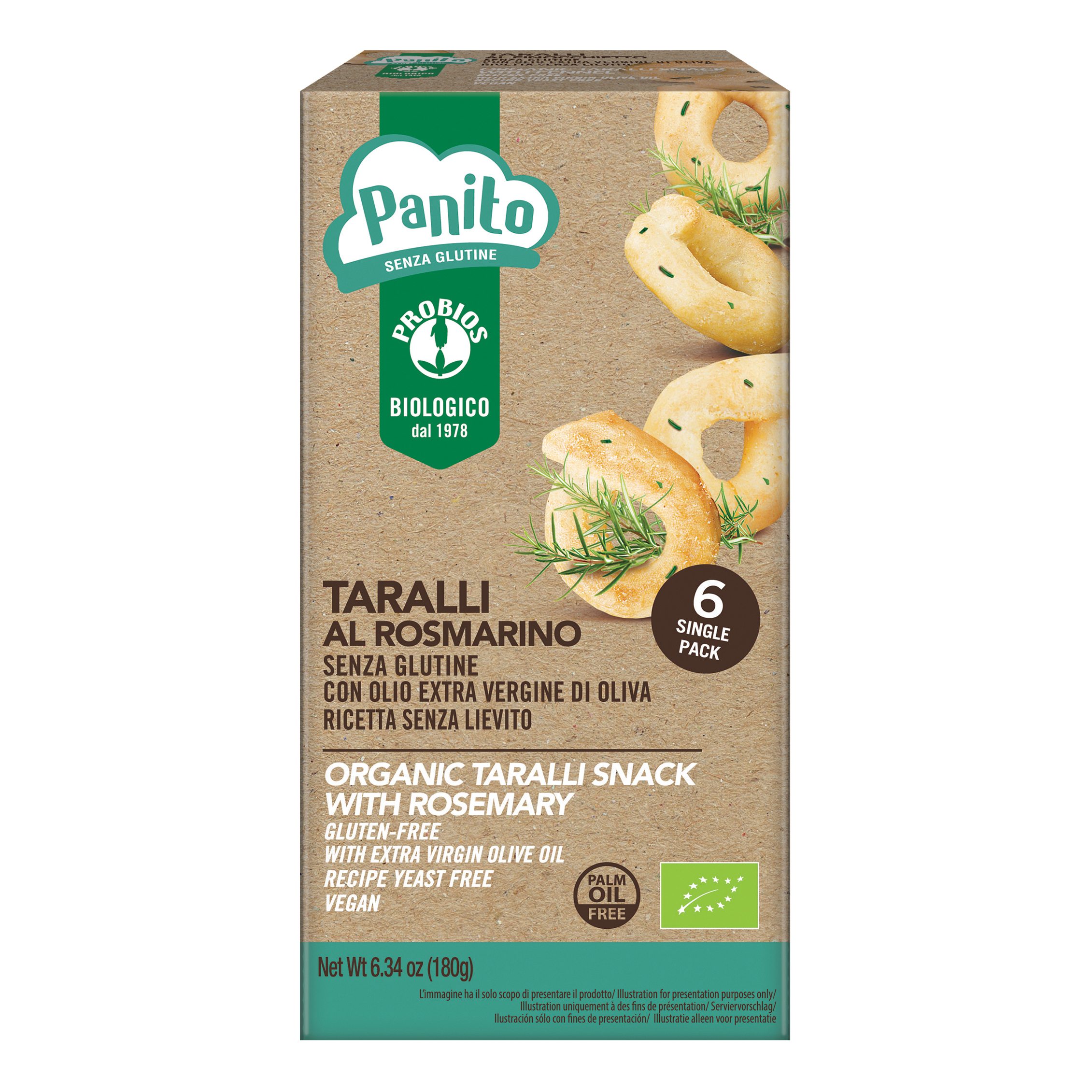Panito taralli rosmarino senza glutine e senza lievito 180 g