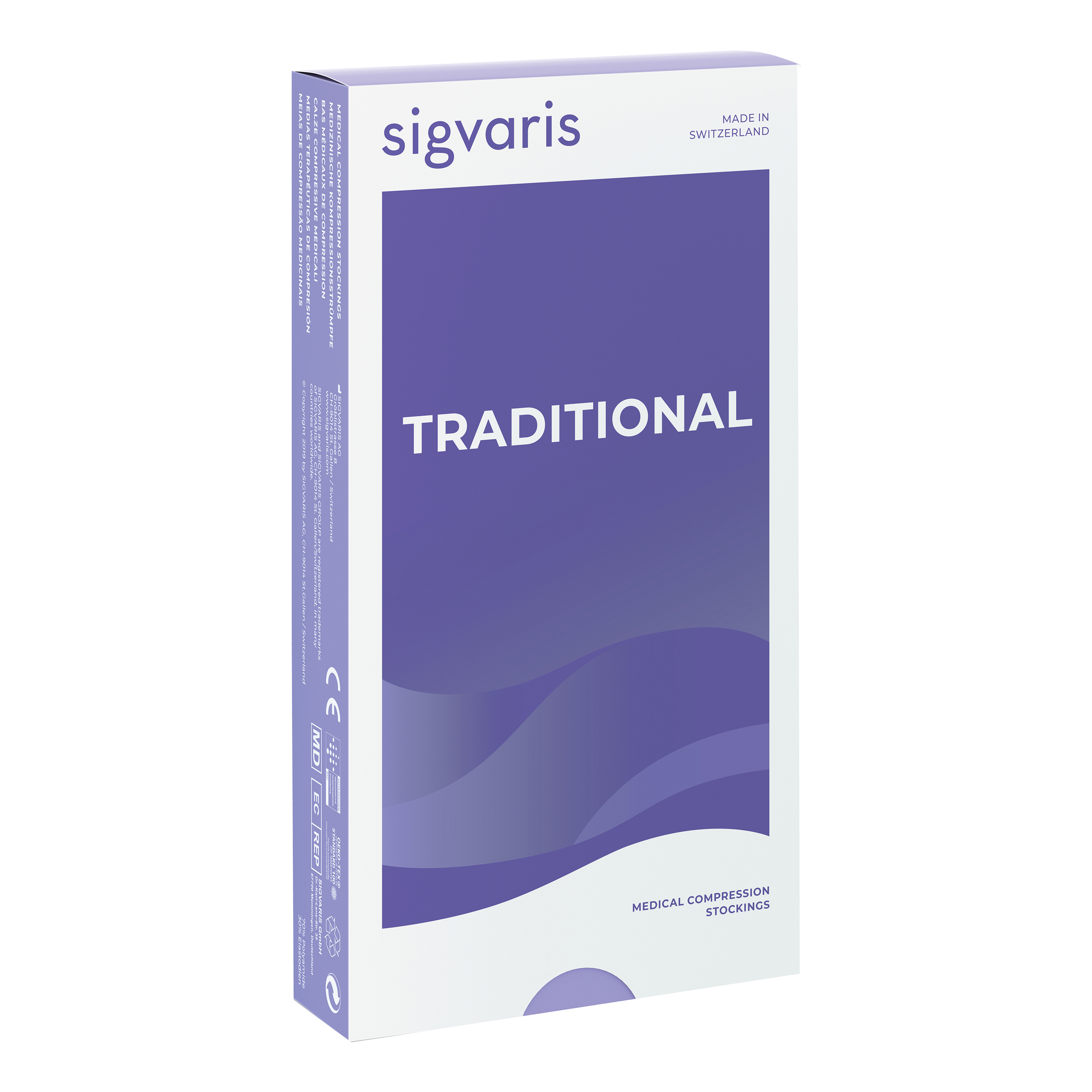Sigvaris traditional 504 ccl2 monocollant sinistro corto beige s plus