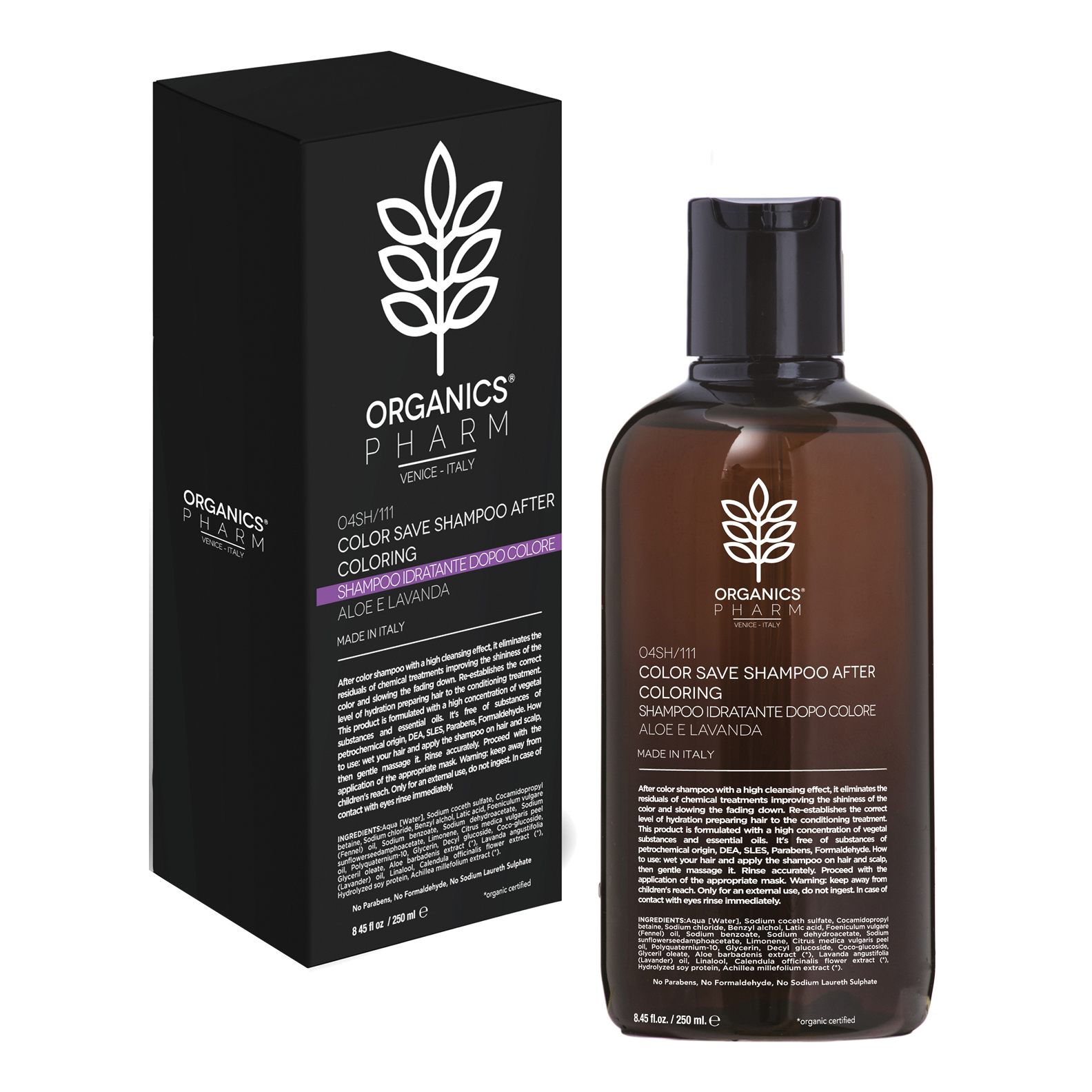 Organics pharm color save shampoo after coloring aloe and lavender