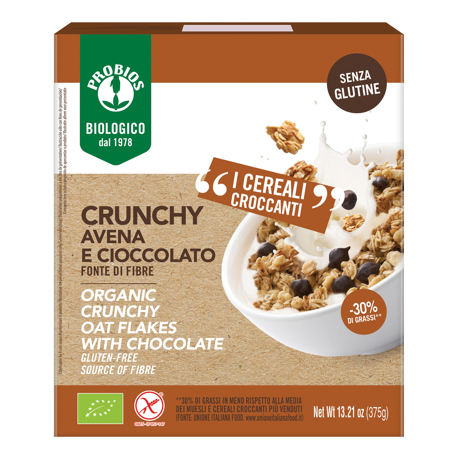 Easy to go bio crunchy avena e cioccolato 375 g
