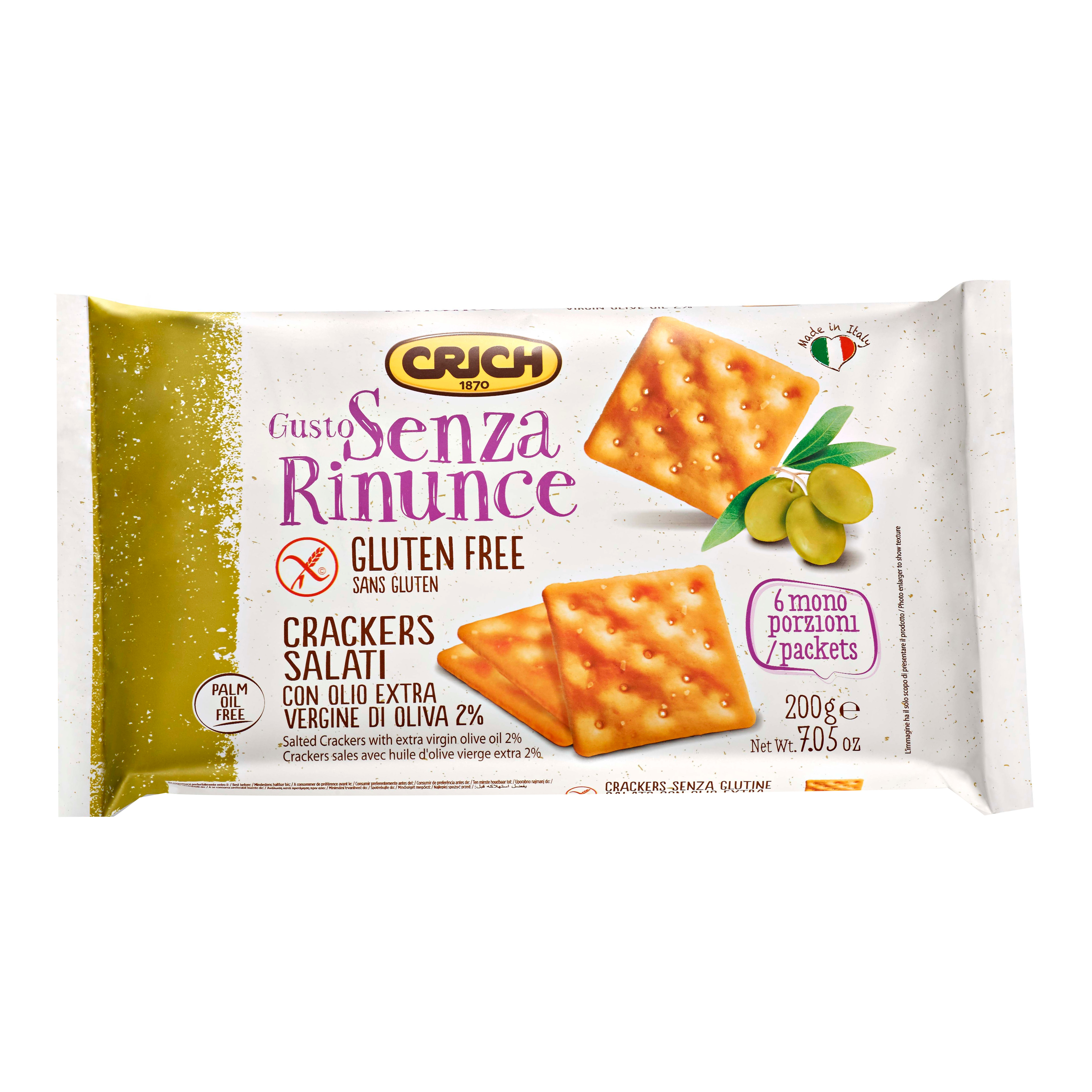 Gusto senza rinunce crackers salati con olio extravergine di oliva 2% 200 g