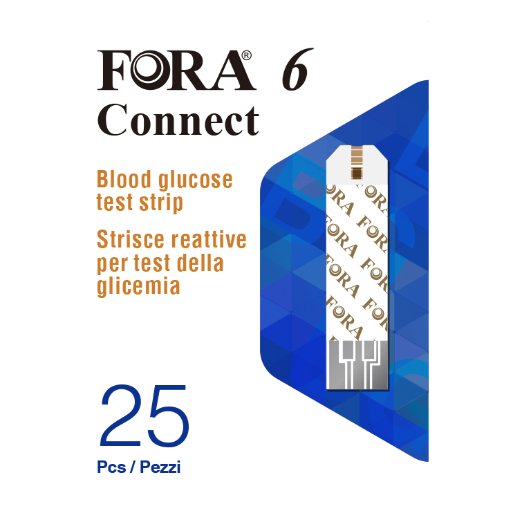 Strisce reattive rilevamento glicemia fora 6 connect box da 25 pezzi