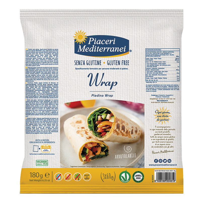 Piaceri mediterranei piadina wrap 180 g