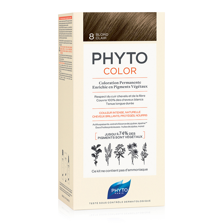 Phytocolor 8 biondo chiaro 1 latte + 1 crema + 1 maschera + 1 paio di guanti