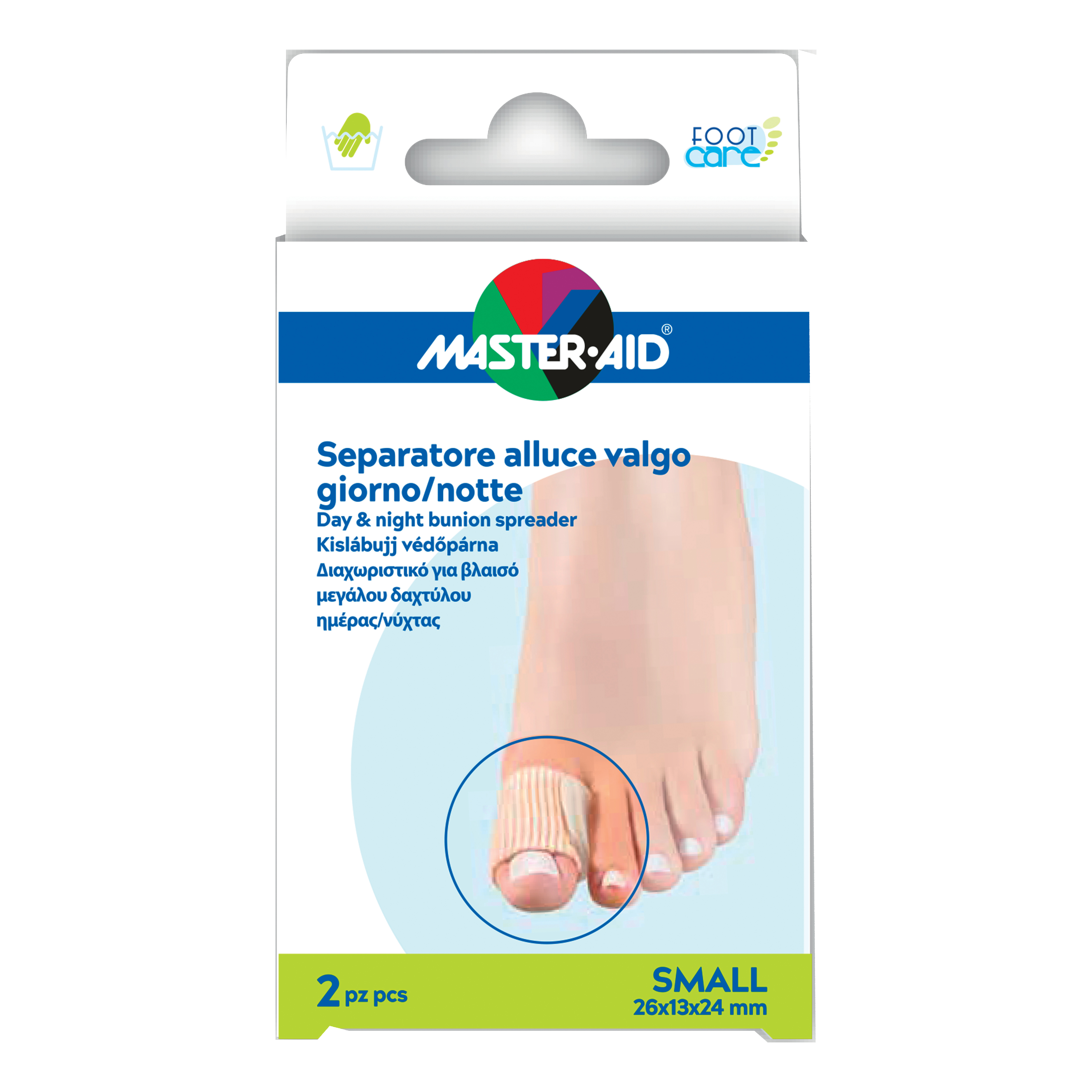 Separatore dita in gel master-aid per alluce s 2 pezzi