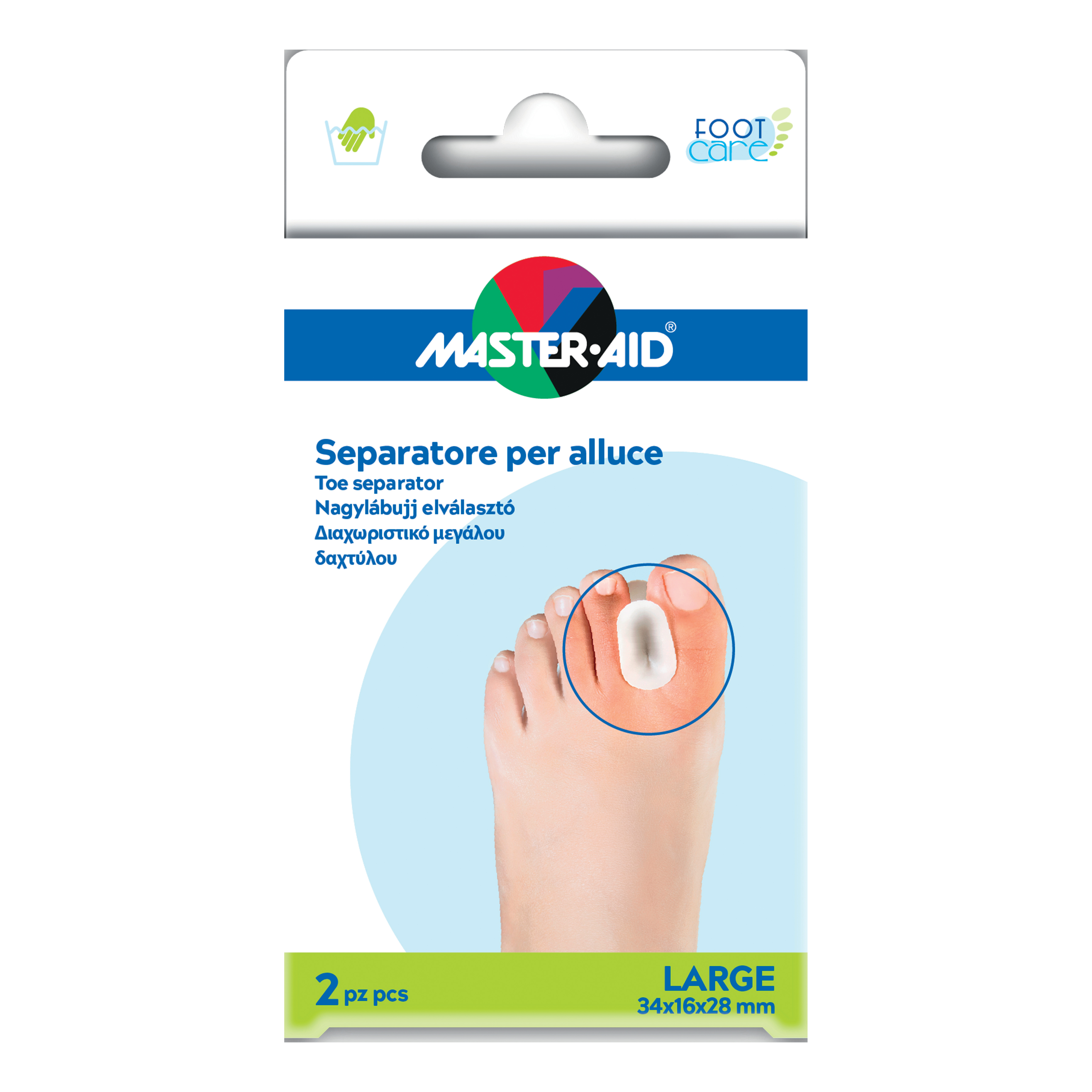 Separatore dita in gel master-aid per alluce l 2 pezzi
