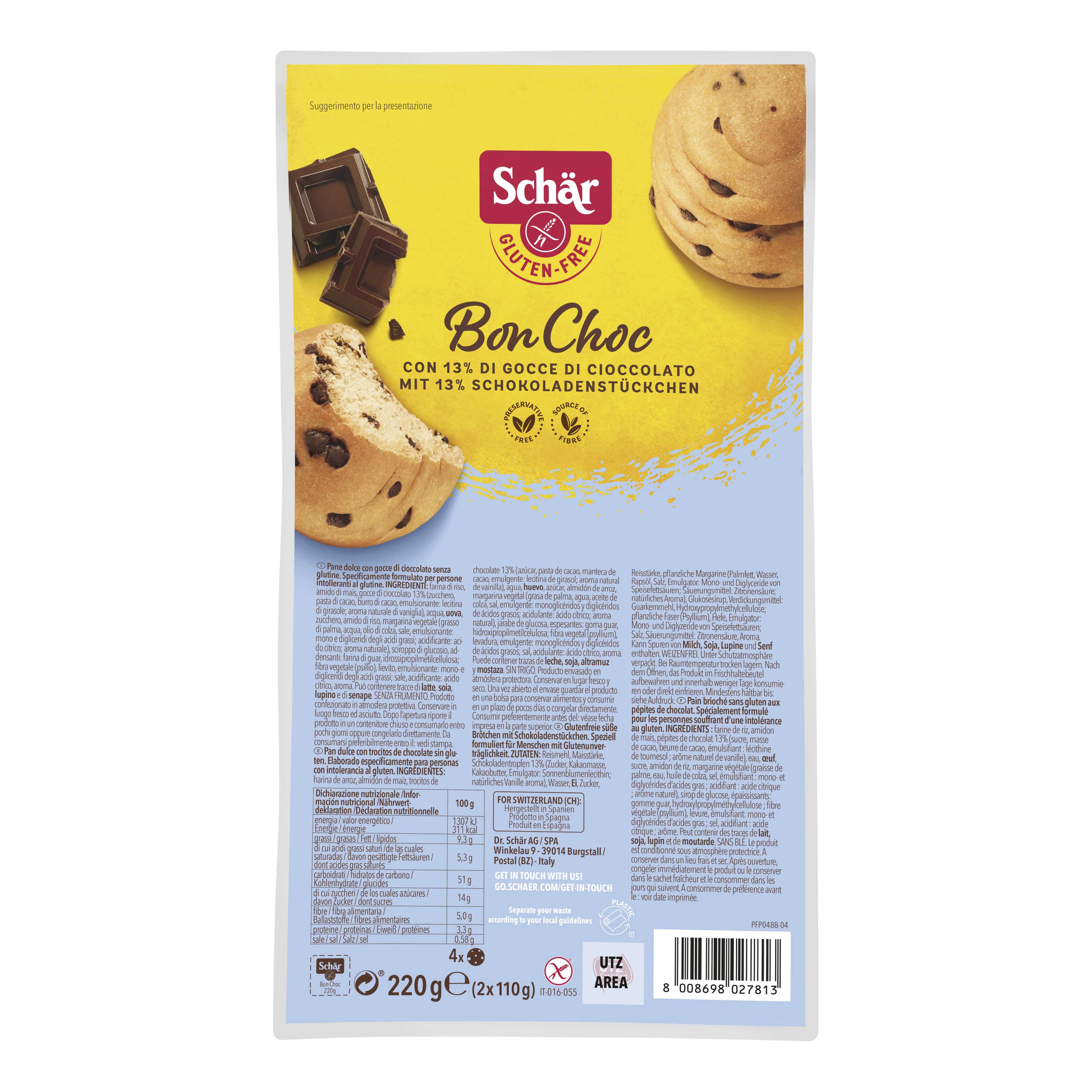 Schar bon choc 4 x 55 g