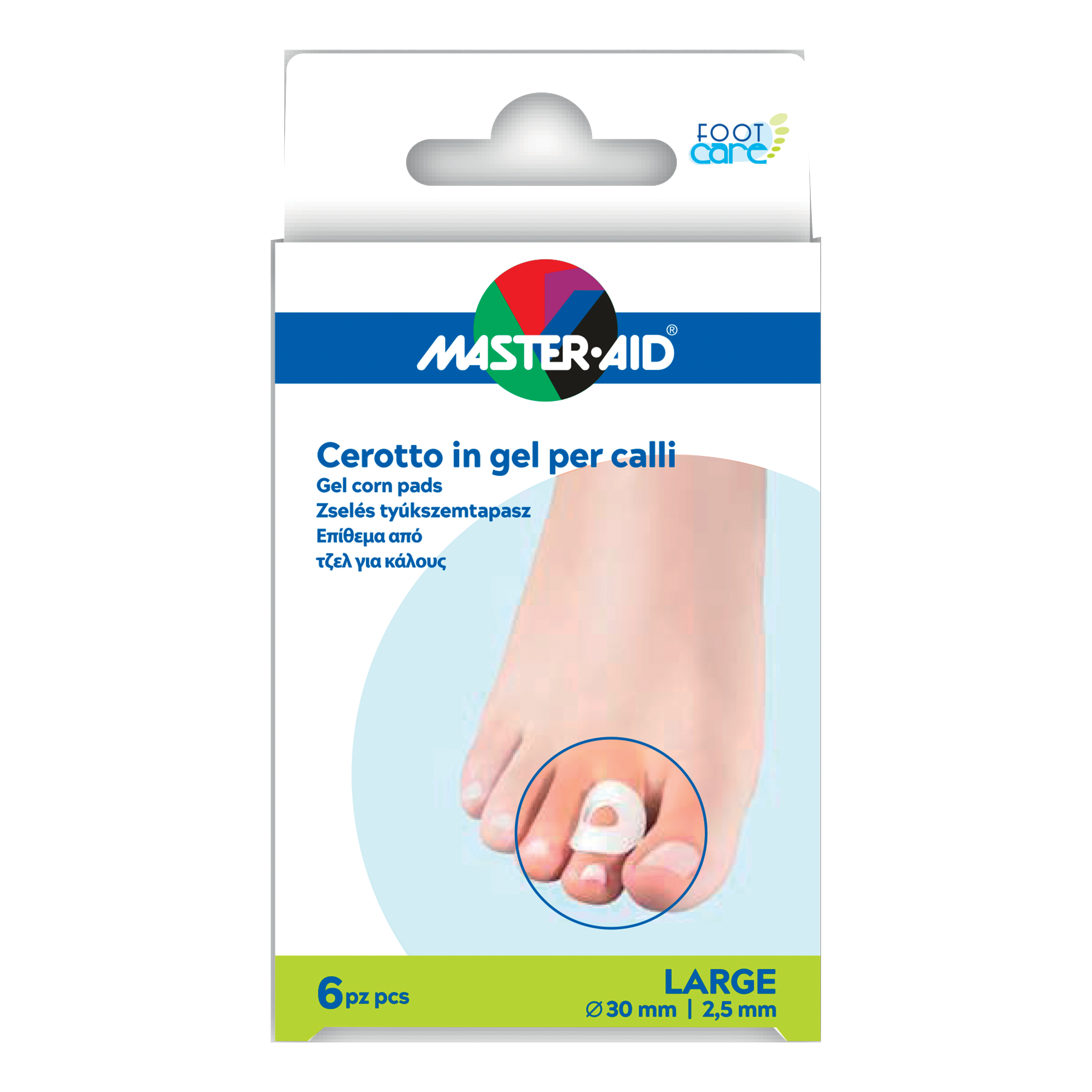 Master-aid foot care cerotto gel calli taglia l 6 pezzi