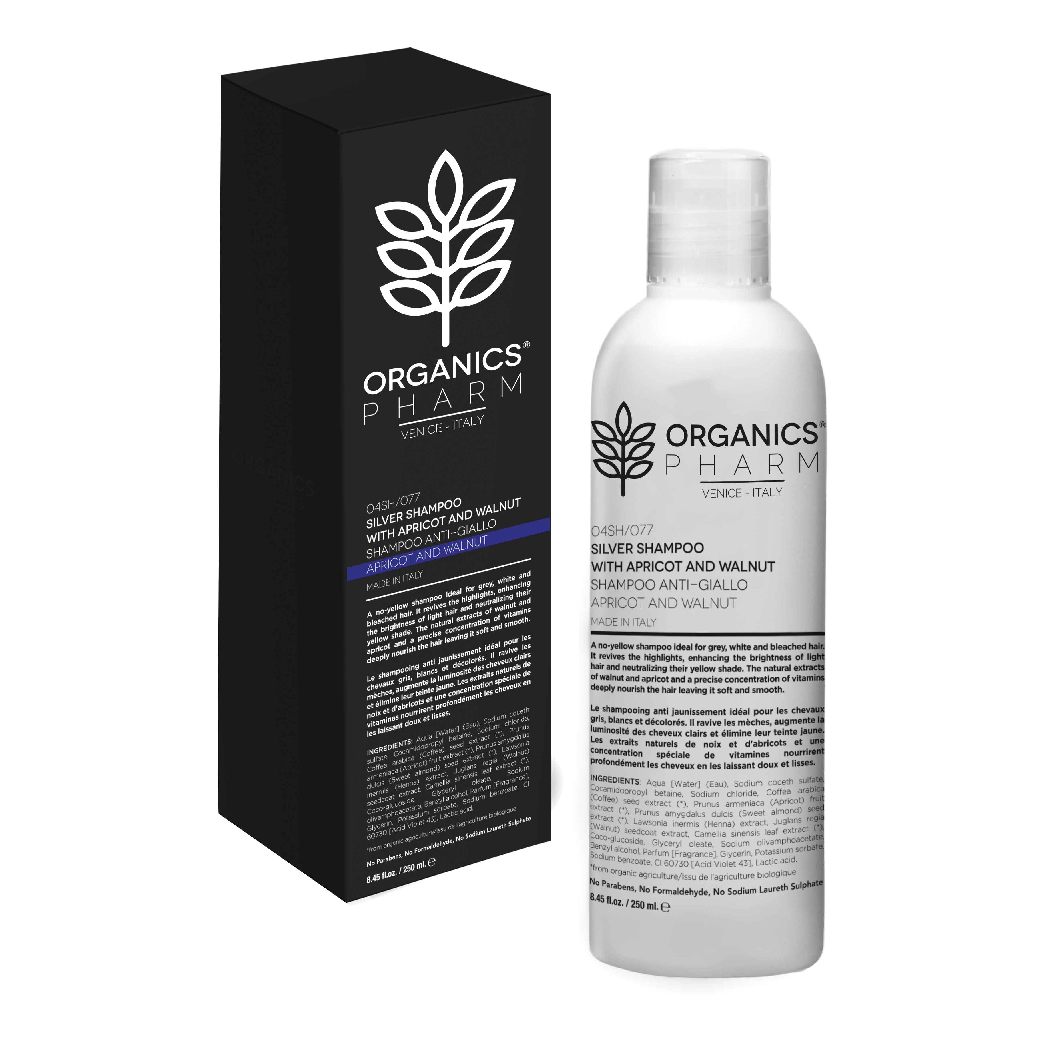 Organics silver shampoo with walnut and apricot anti giallo 250 ml