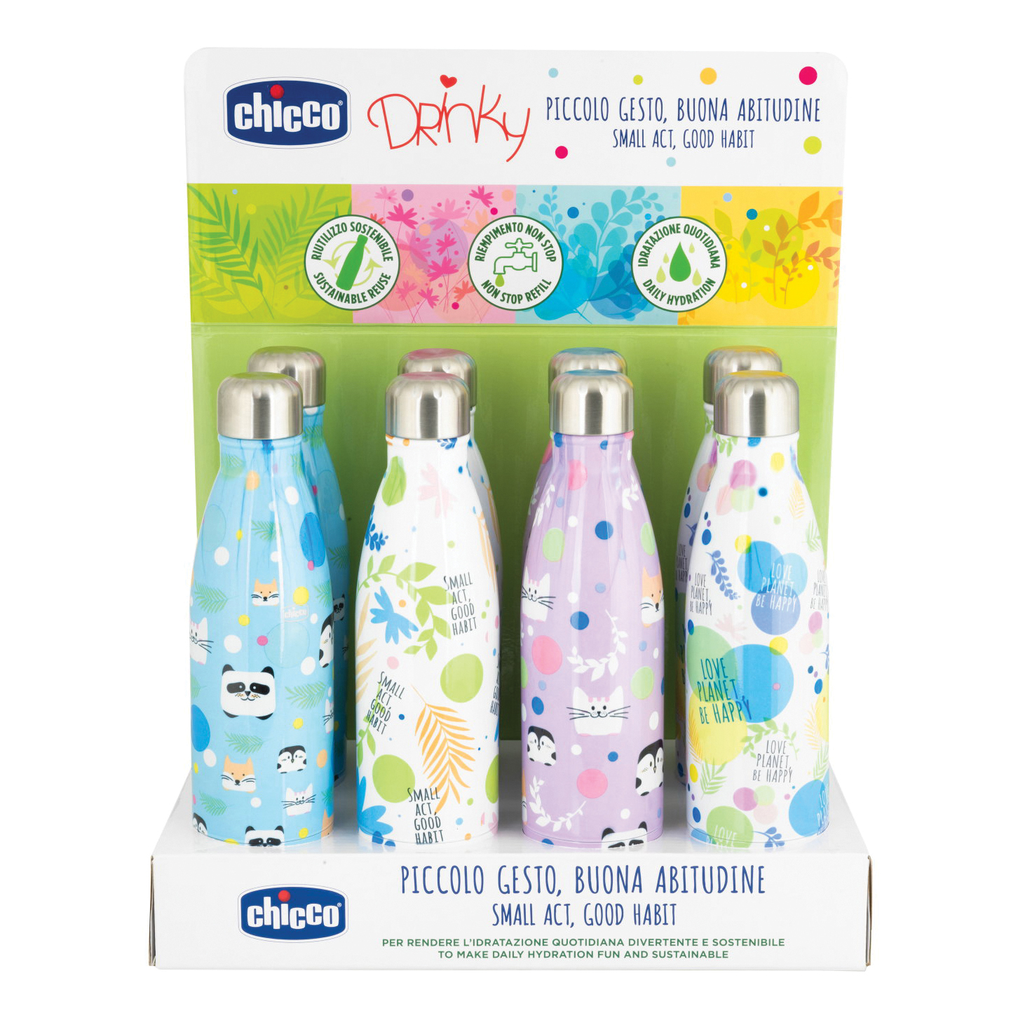 Chicco bottiglia inox da 500 ml display box